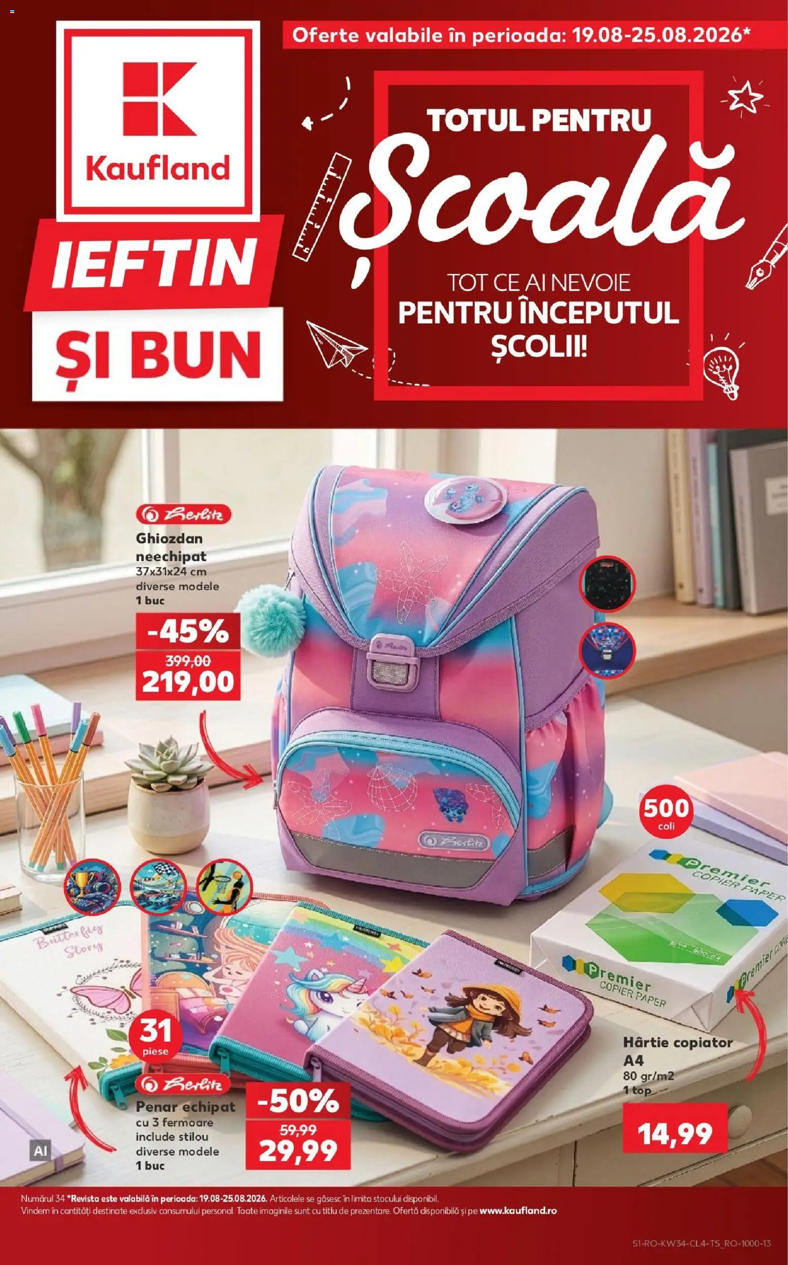 Catalog Kaufland 19 - 24 August 2026 | Pagina 1 | Produse: Top, Ghiozdan