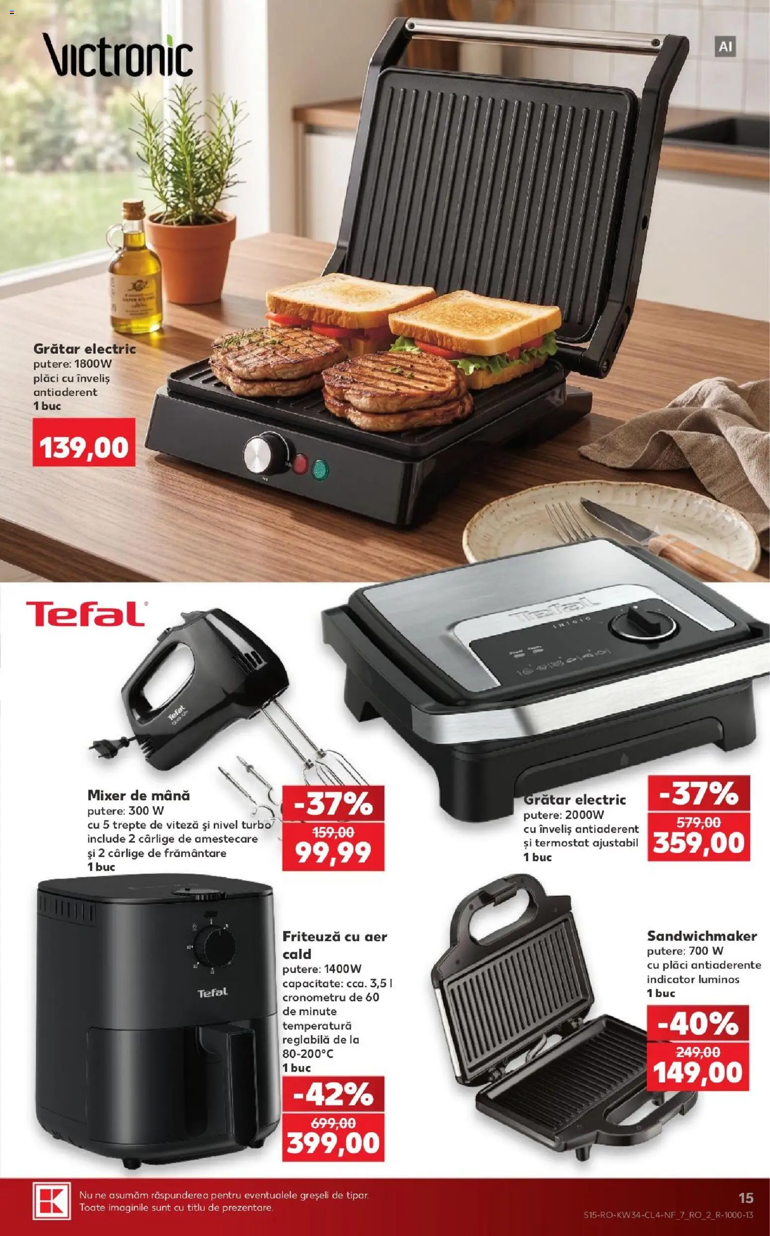 Catalog Kaufland 19 - 24 August 2026 | Pagina 15 | Produse: Sandwichmaker, Mixer, Friteuză, Grătar