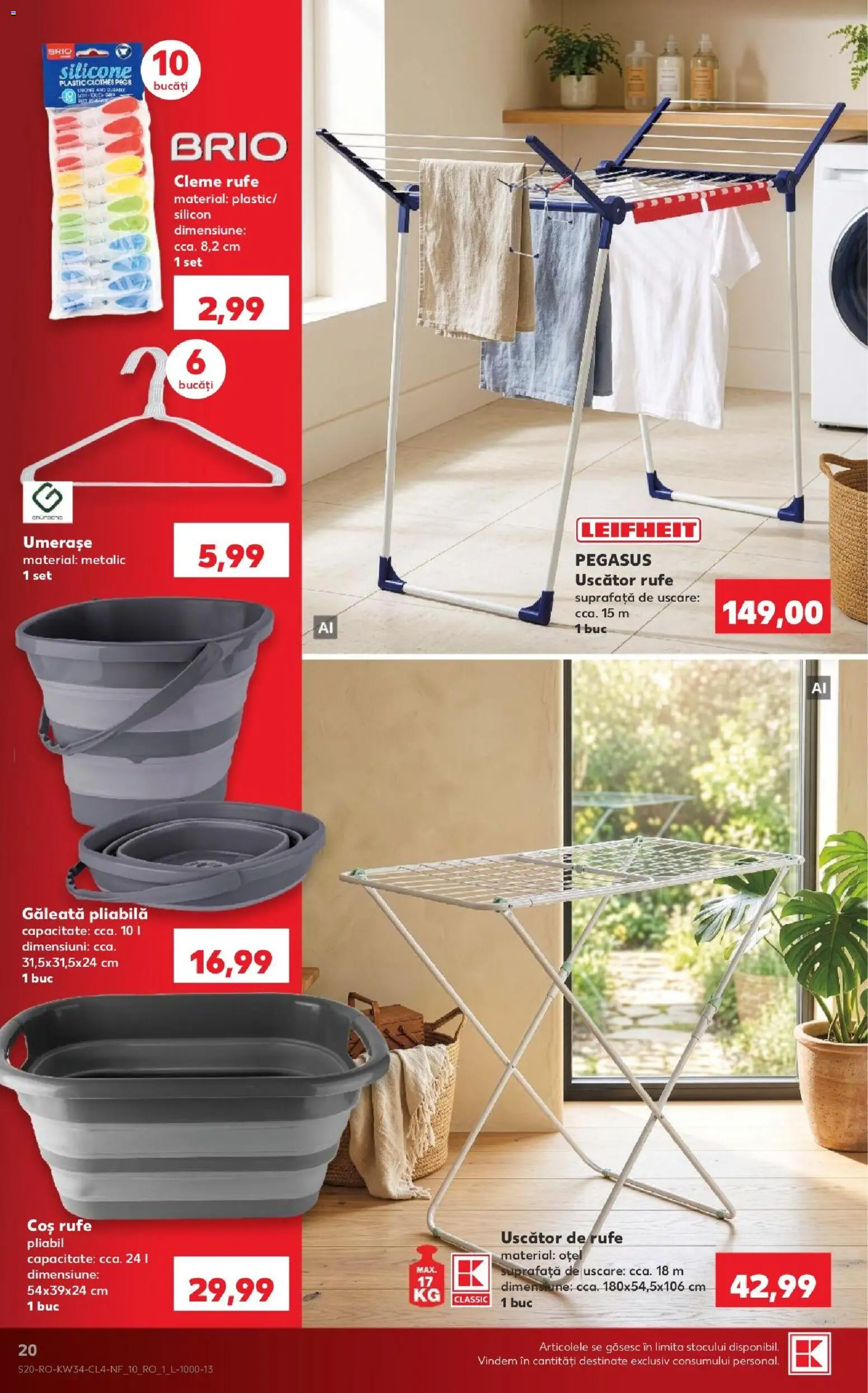 Catalog Kaufland 19 - 24 August 2026 | Pagina 20 | Produse: Uscător, Coș, Uscător rufe, Uscător de Rufe