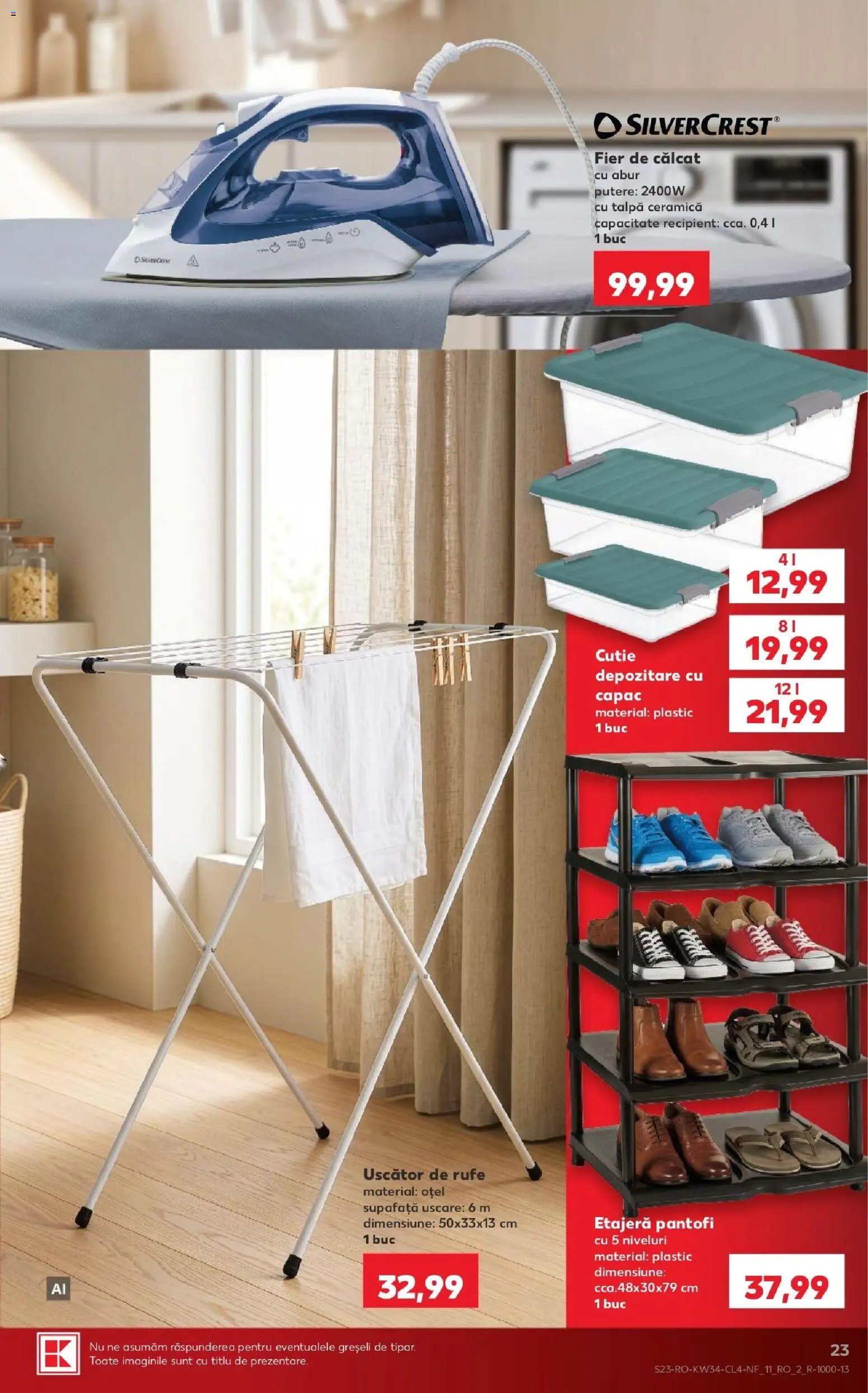 Catalog Kaufland 19 - 24 August 2026 | Pagina 23 | Produse: Fier, Fier de călcat, Uscător de Rufe, Depozitare