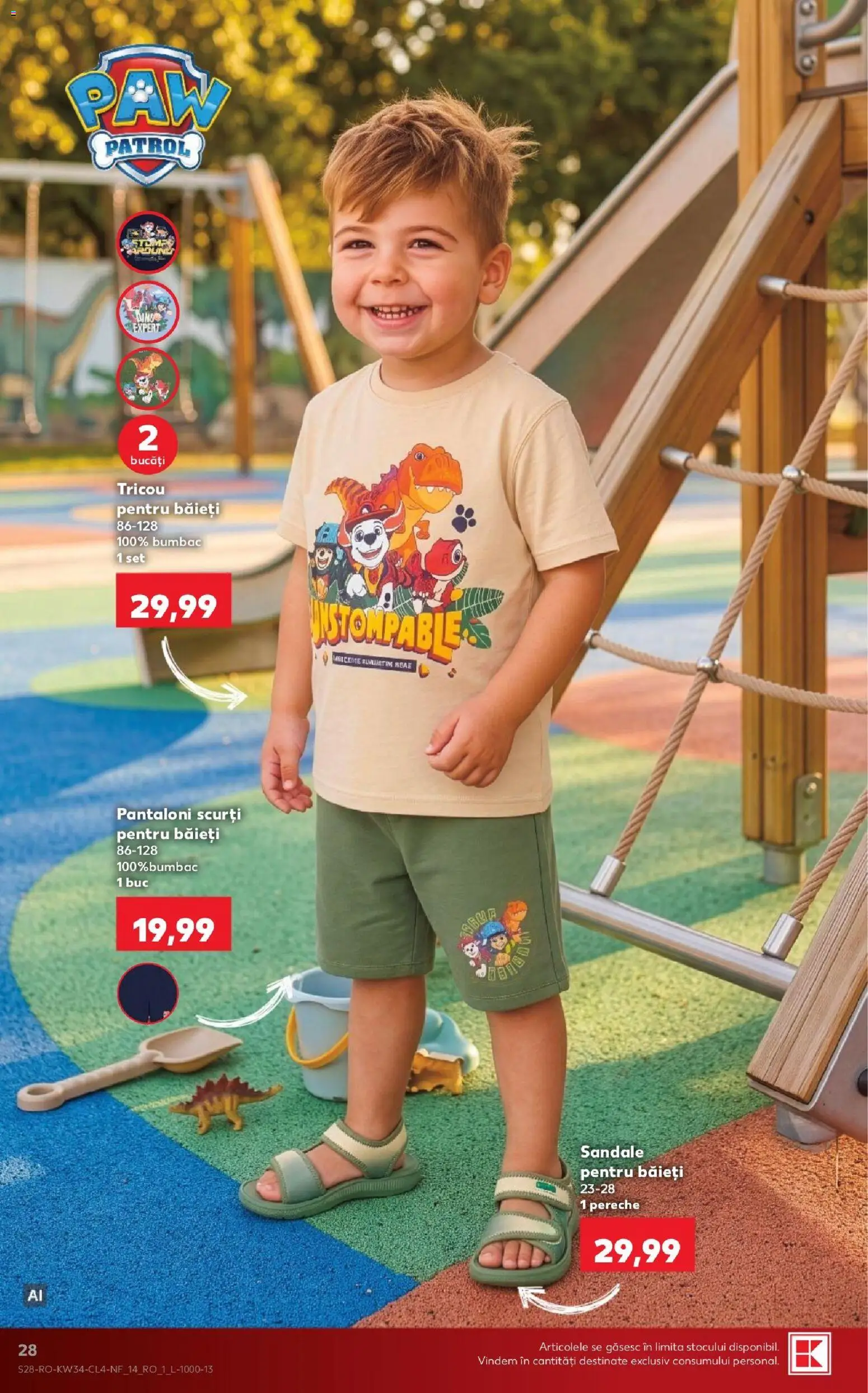 Catalog Kaufland 19 - 24 August 2026 | Pagina 28 | Produse: Tricou, Pantaloni, Pantaloni scurți, Sandale