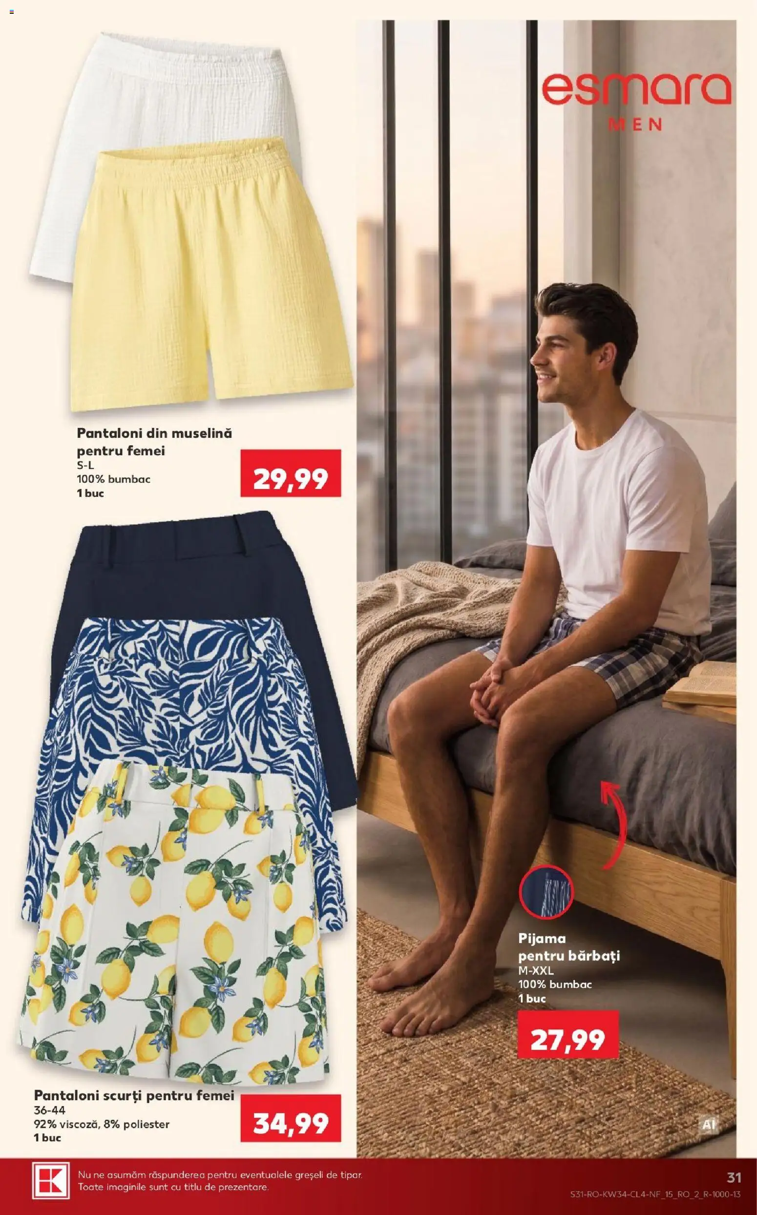 Catalog Kaufland 19 - 24 August 2026 | Pagina 31 | Produse: Pijamă, Pantaloni, Pantaloni scurți
