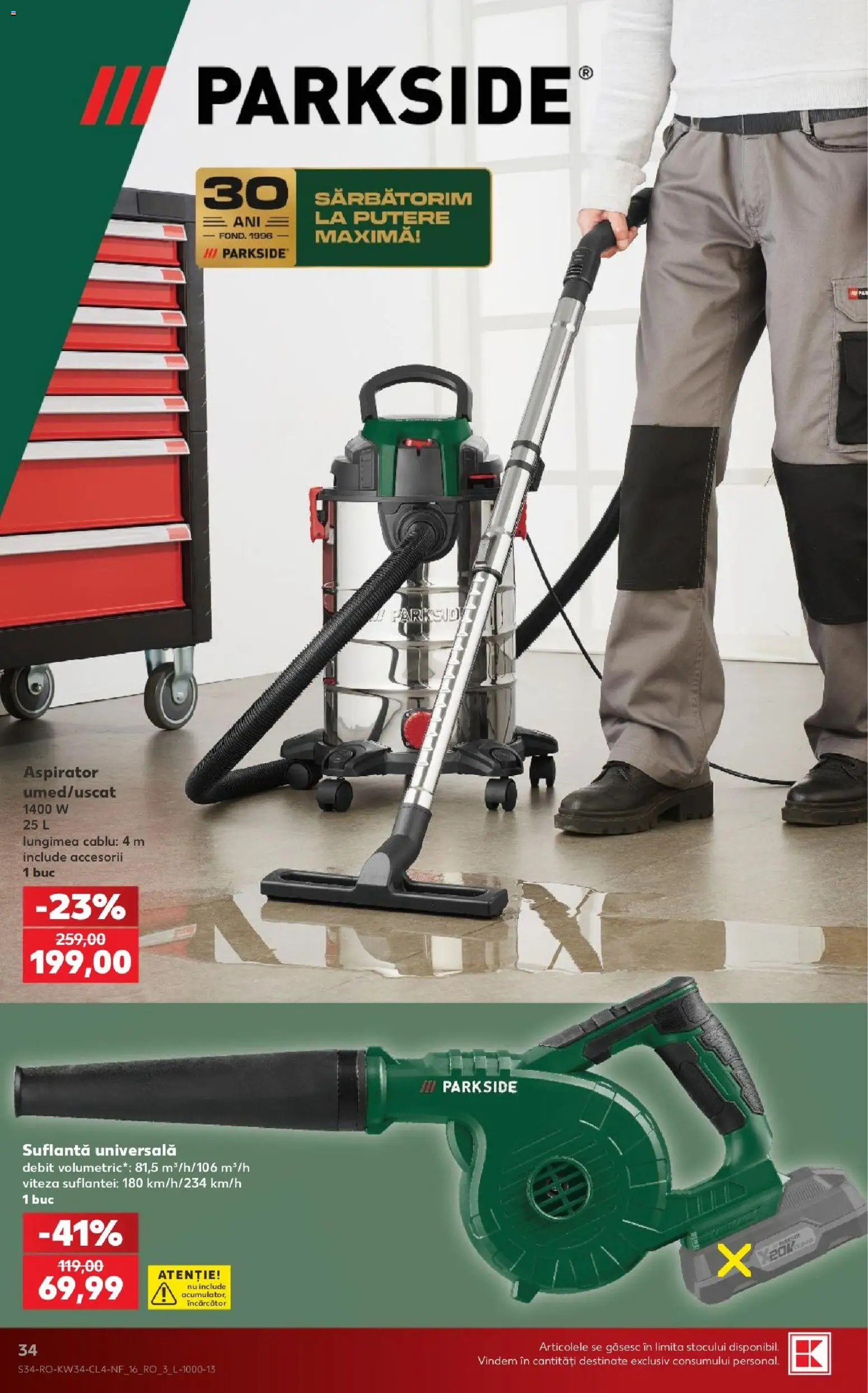 Catalog Kaufland 19 - 24 August 2026 | Pagina 34 | Produse: Încărcător, Suflantă, Aspirator, Parkside
