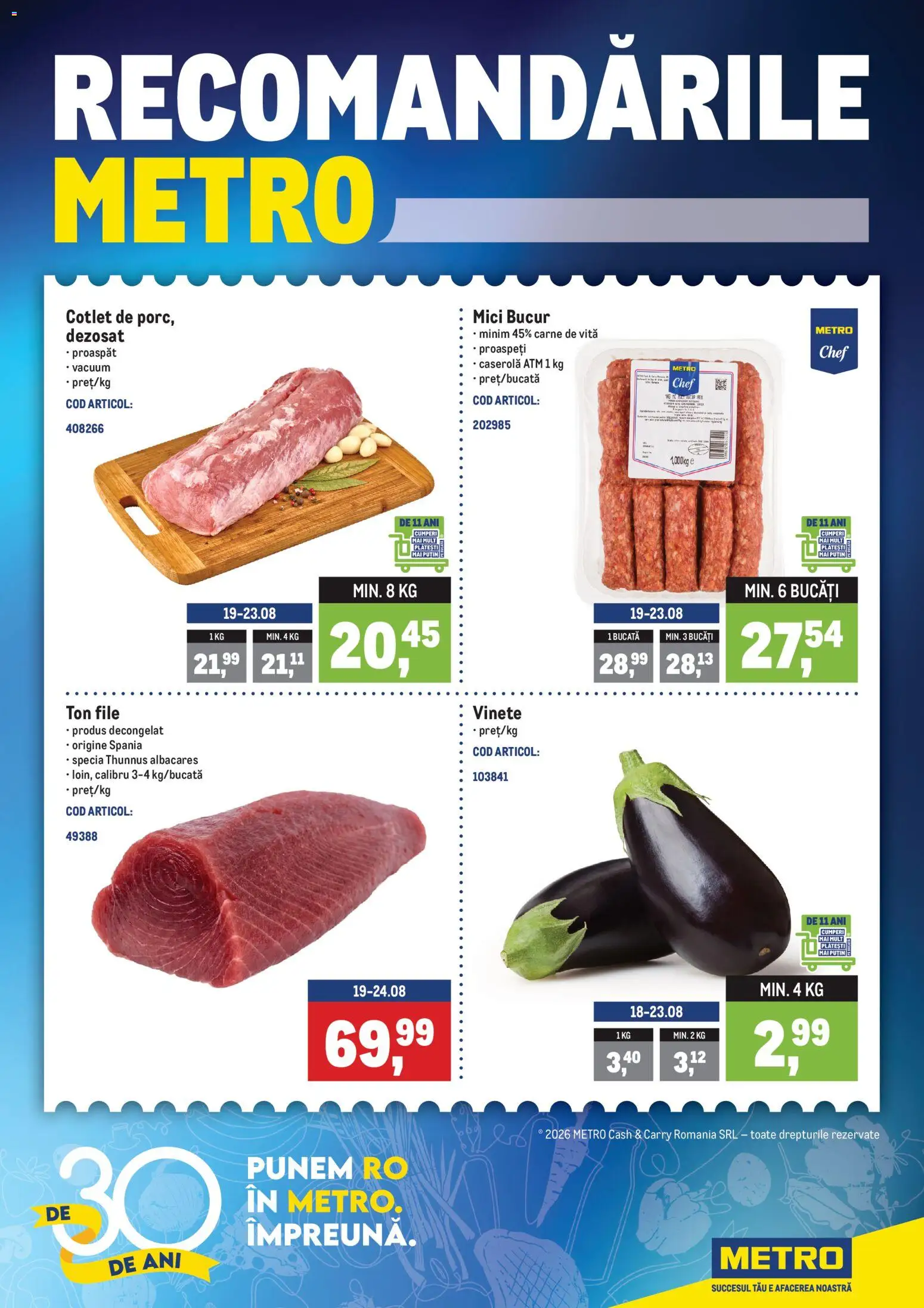 Catalog METRO 17 - 22 August 2026 | Pagina 1 | Produse: Vită, Caserola, Cotlet, Mici