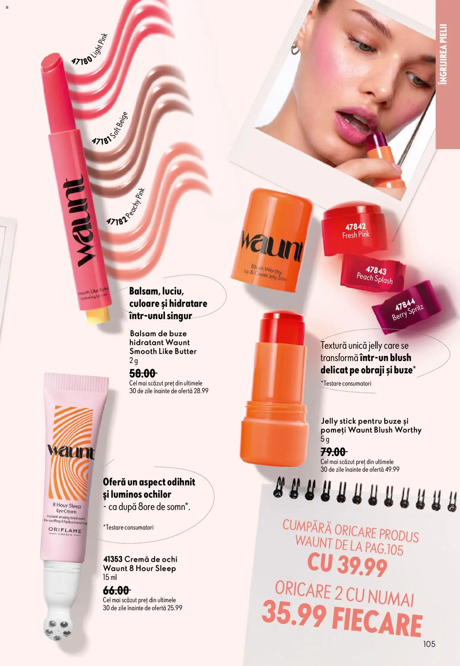 Catalog Oriflame 19 August - 7 Septembrie 2026 | Pagina 105 | Produse: Blush, Cremă, Balsam de buze, Tip