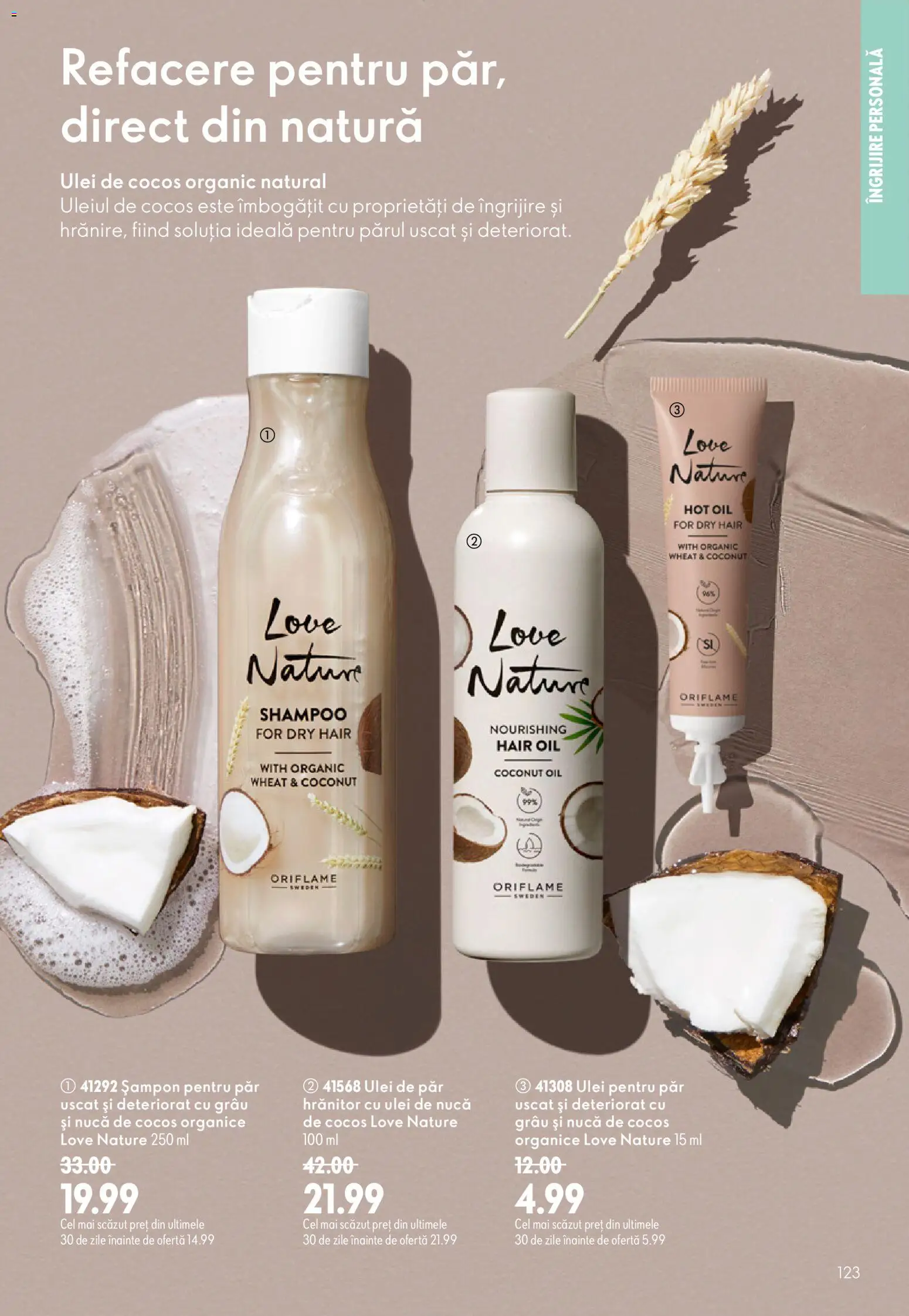 Catalog Oriflame 19 August - 7 Septembrie 2026 | Pagina 123 | Produse: Ulei de cocos, Șampon, Ulei de păr, Ulei