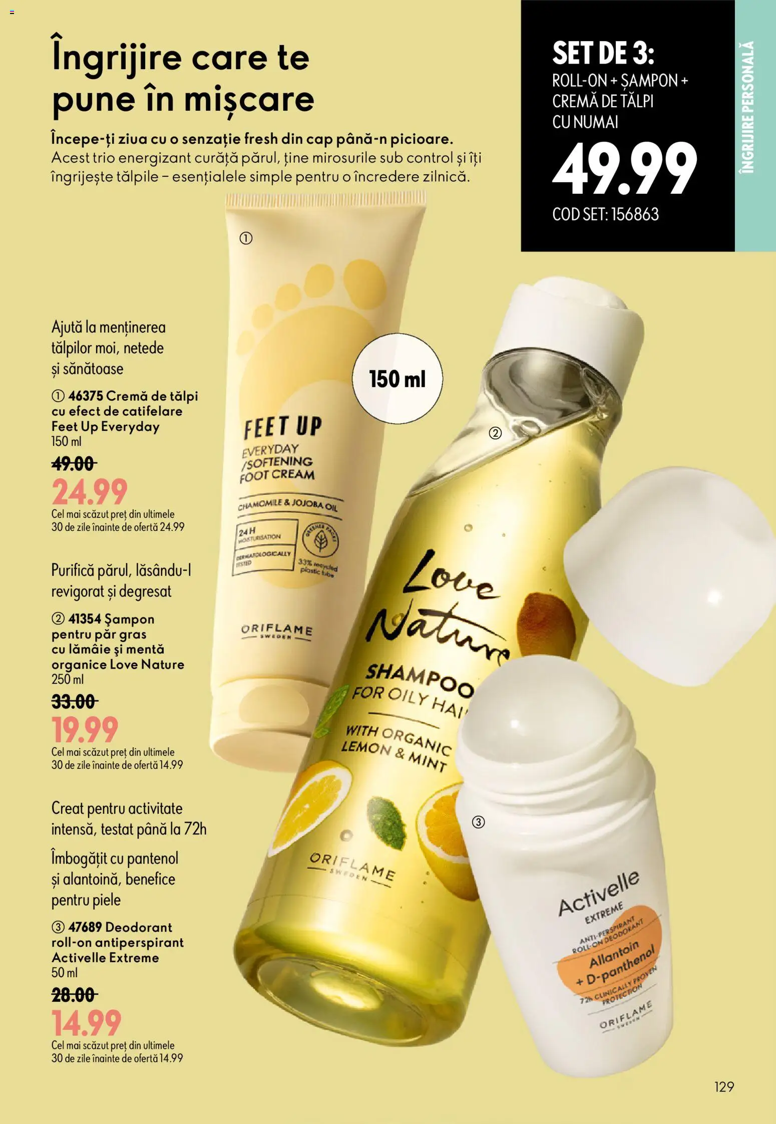 Catalog Oriflame 19 August - 7 Septembrie 2026 | Pagina 129 | Produse: Menta, Șampon, Cremă, Deodorant