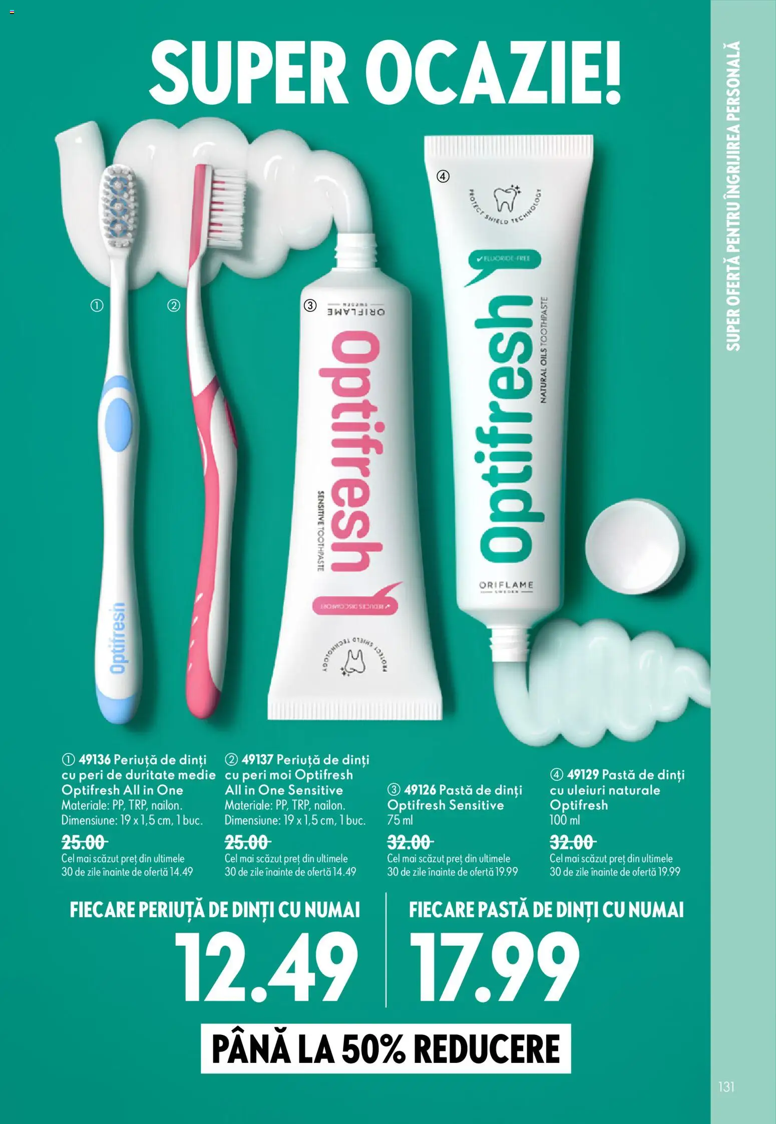 Catalog Oriflame 19 August - 7 Septembrie 2026 | Pagina 131 | Produse: Pastă de dinți, Periuță de dinți