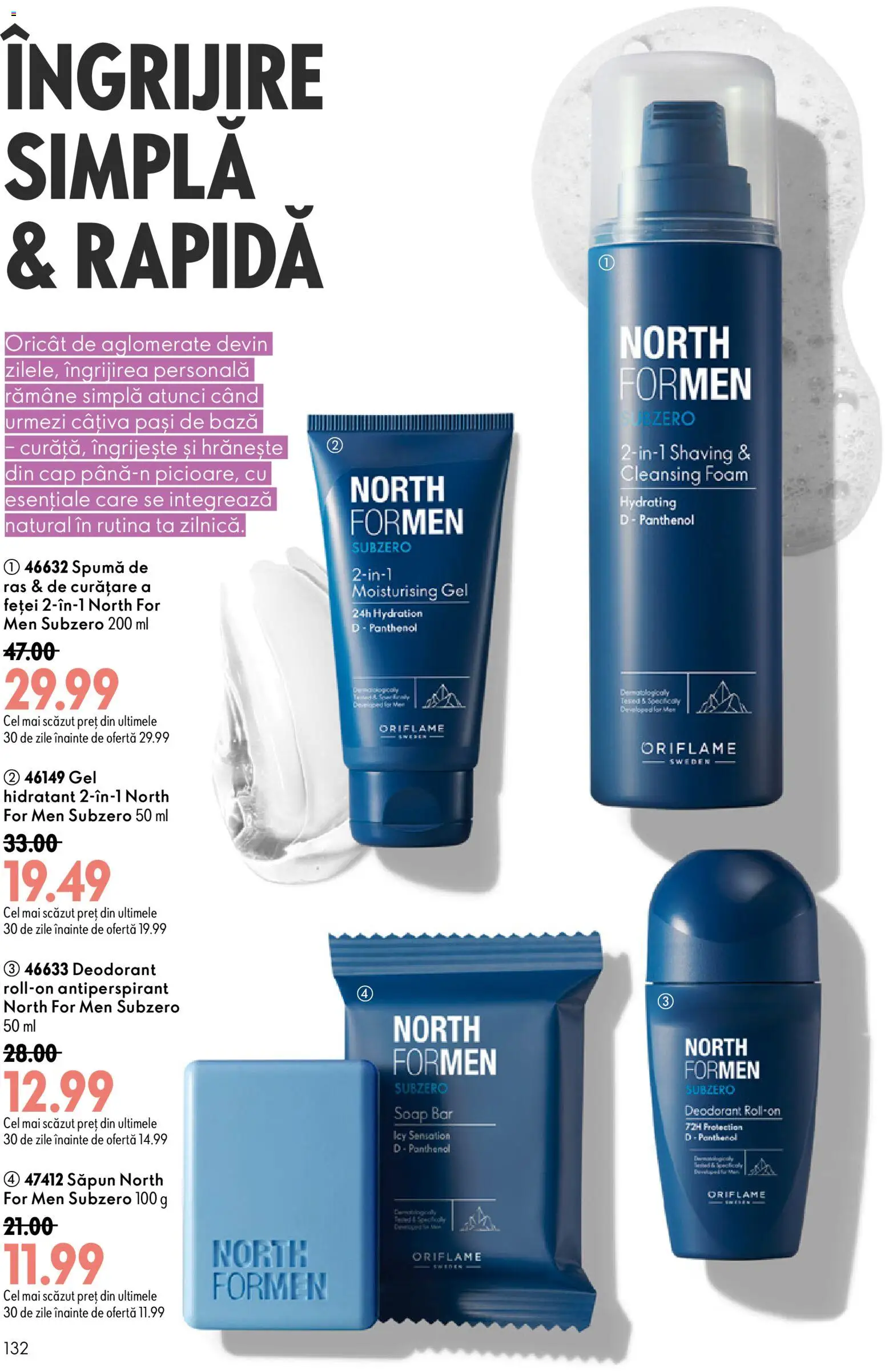 Catalog Oriflame 19 August - 7 Septembrie 2026 | Pagina 132 | Produse: Spumă de ras, Săpun, Deodorant, Antiperspirant