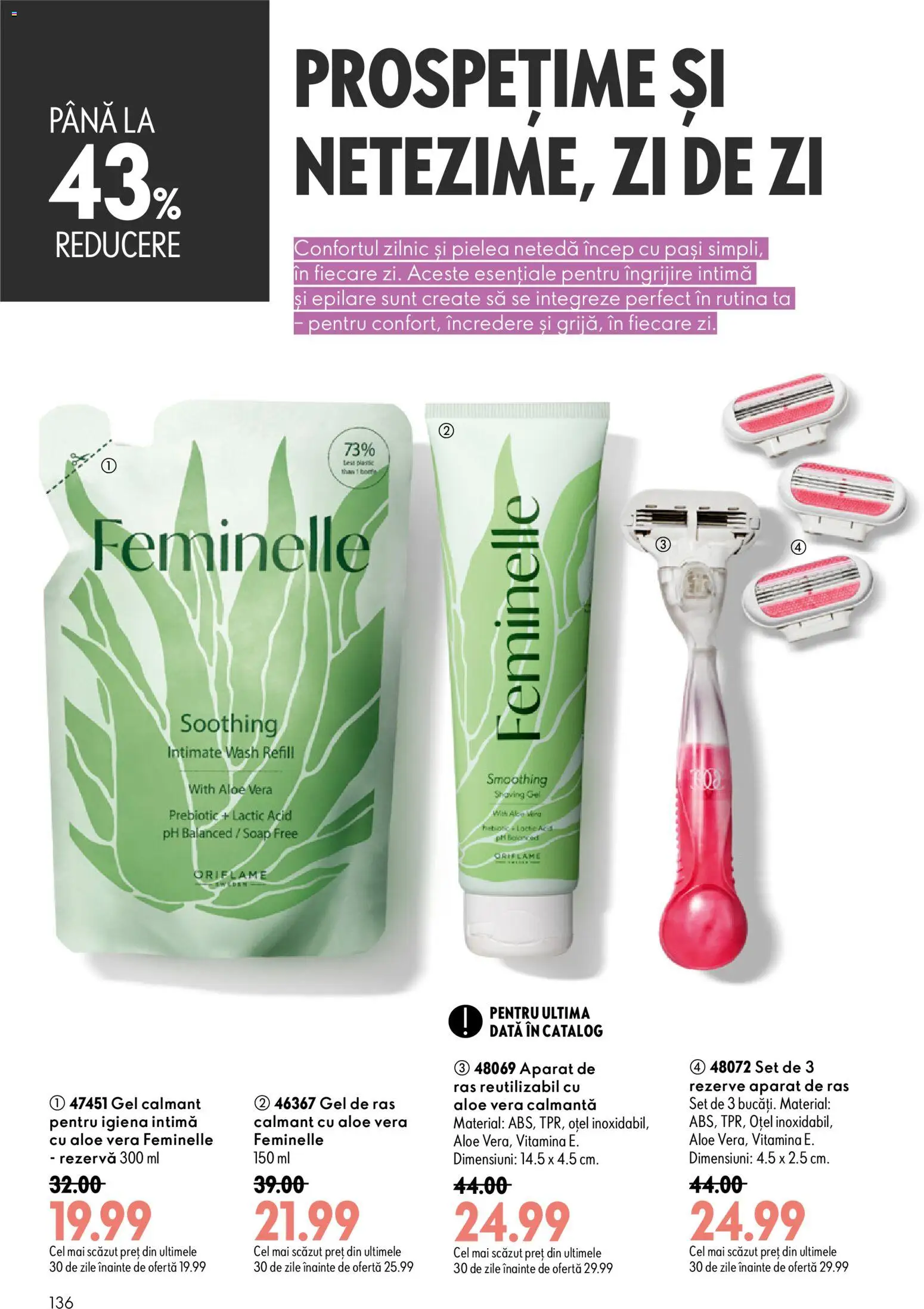 Catalog Oriflame 19 August - 7 Septembrie 2026 | Pagina 136 | Produse: Gel de ras, Aparat De Ras, Aloe vera, Aparat