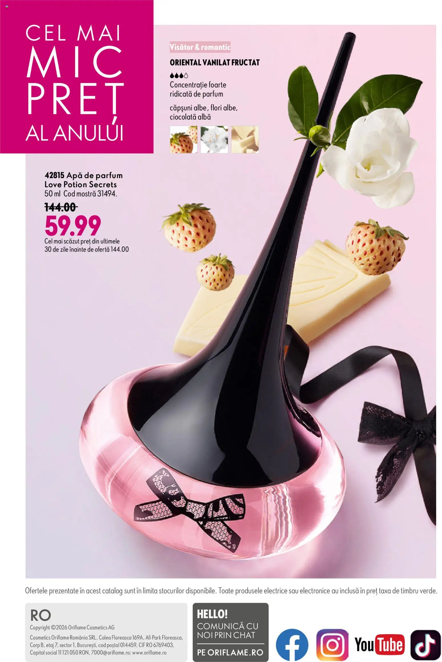 Catalog Oriflame 19 August - 7 Septembrie 2026 | Pagina 148 | Produse: Apă de parfum, Cif, Apă, Flori
