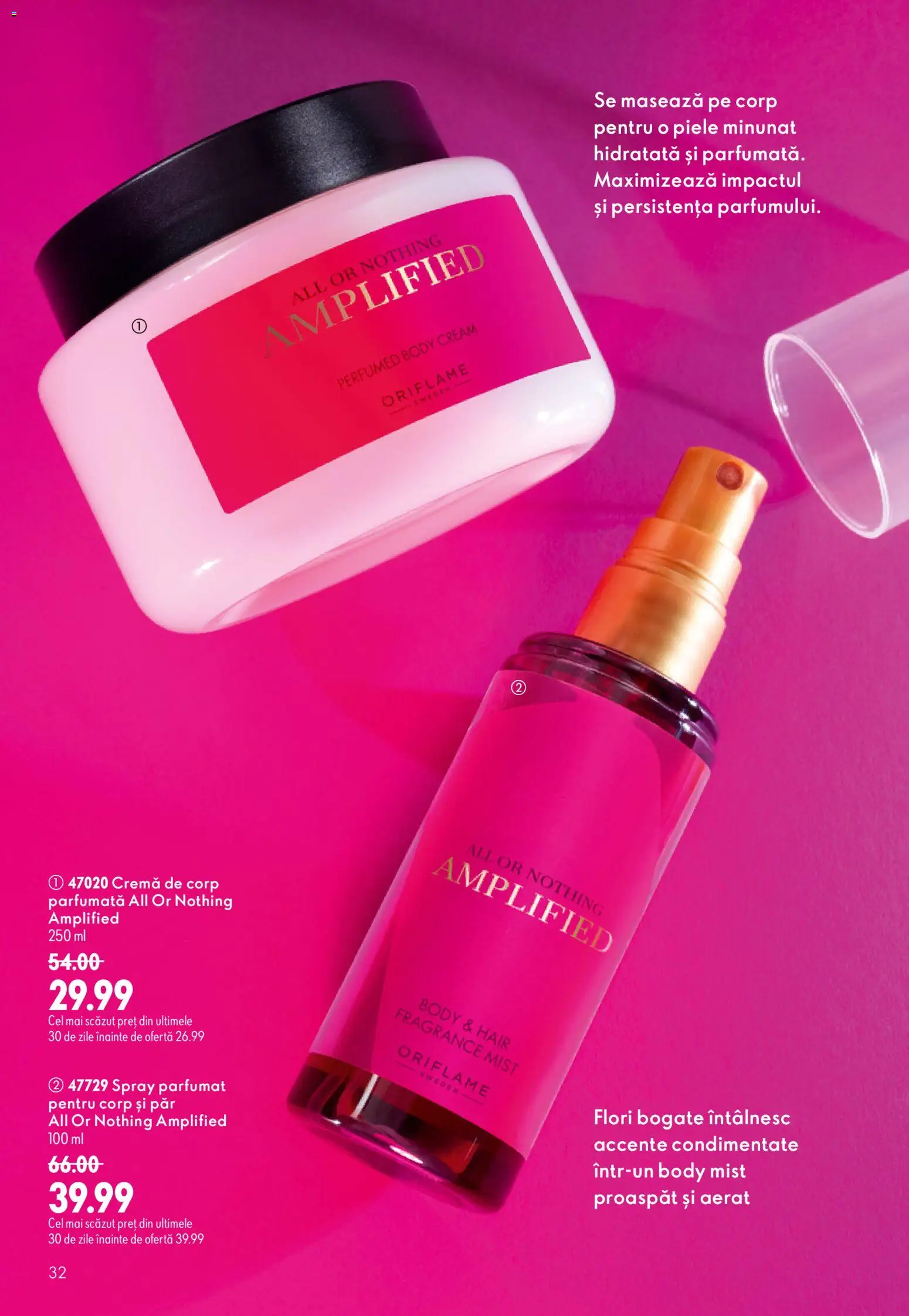 Catalog Oriflame 19 August - 7 Septembrie 2026 | Pagina 32 | Produse: Body, Cremă, Cremă de corp, Flori