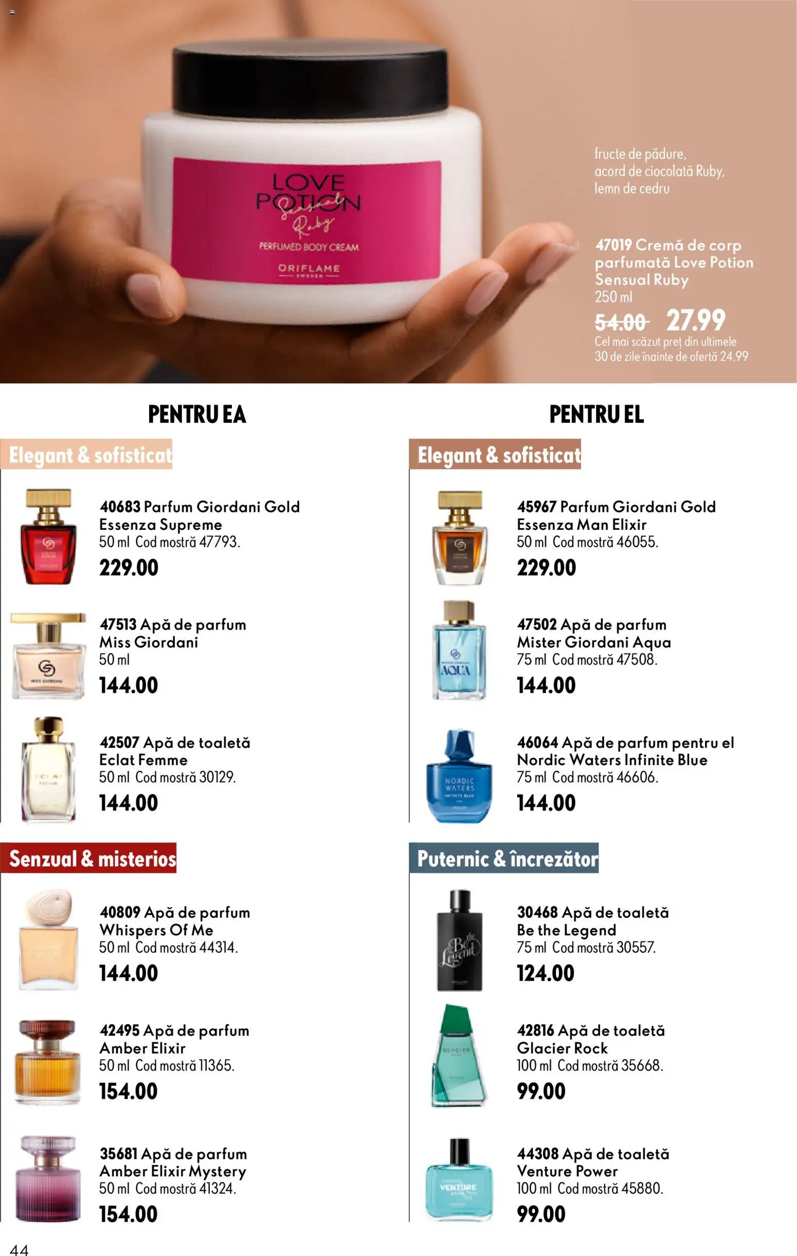 Catalog Oriflame 19 August - 7 Septembrie 2026 | Pagina 44 | Produse: Apă de parfum, Cremă, Apă, Fructe