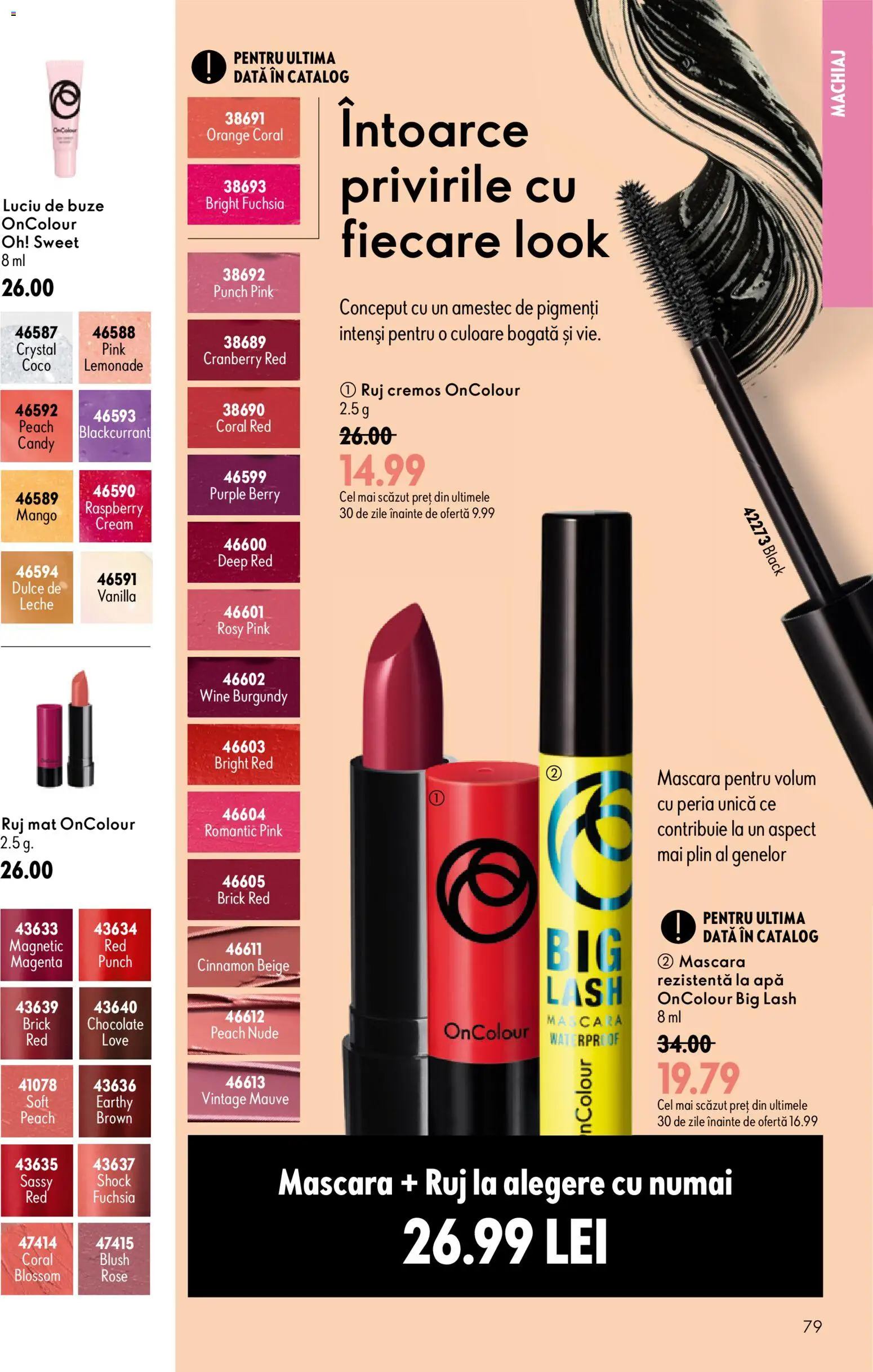 Catalog Oriflame 19 August - 7 Septembrie 2026 | Pagina 79 | Produse: Blush, Mascara, Ruj, Amestec