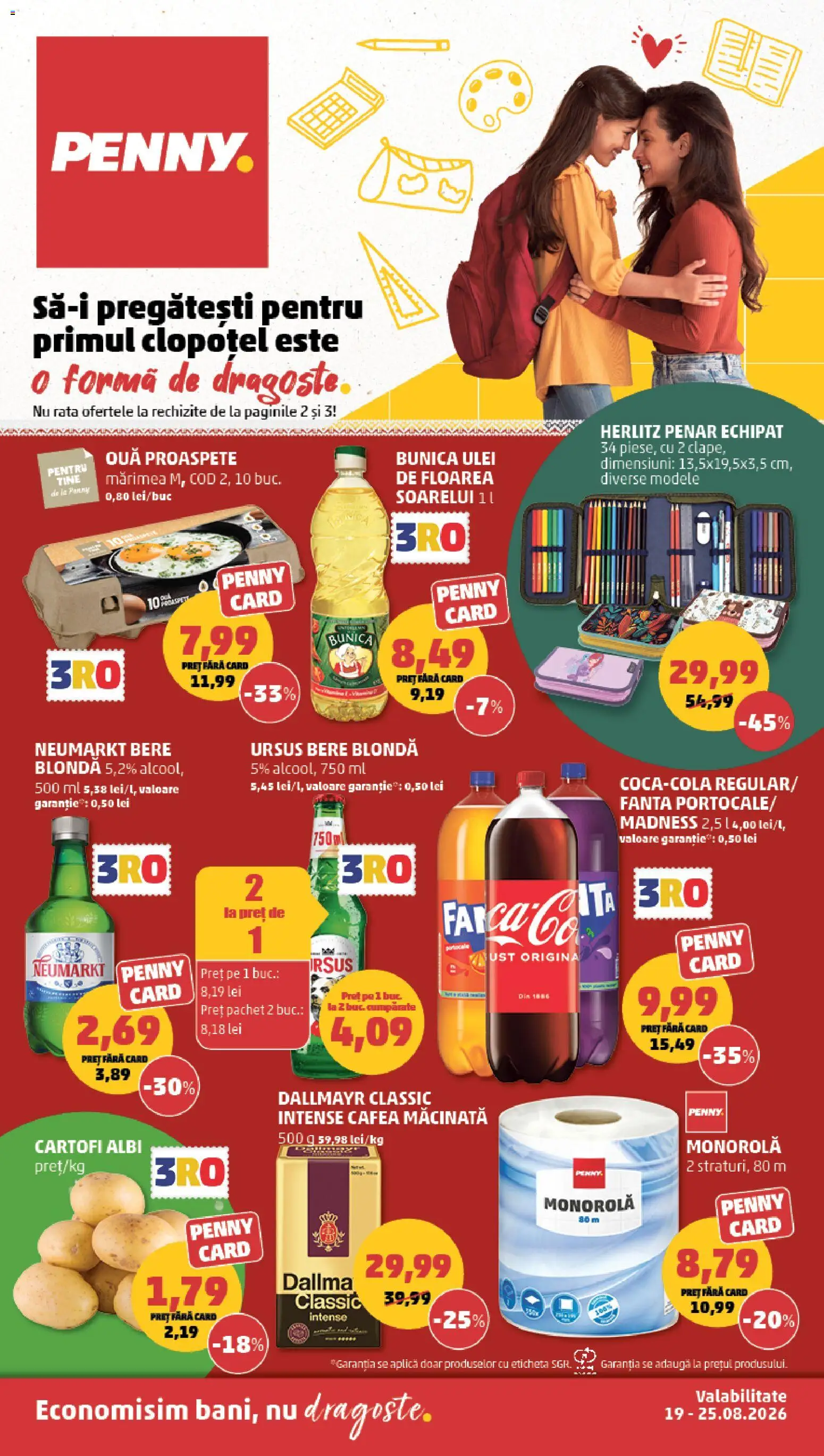 Catalog PENNY Market 19 - 24 August 2026 | Pagina 1 | Produse: Ursus, Aplică, Ouă, Cafea
