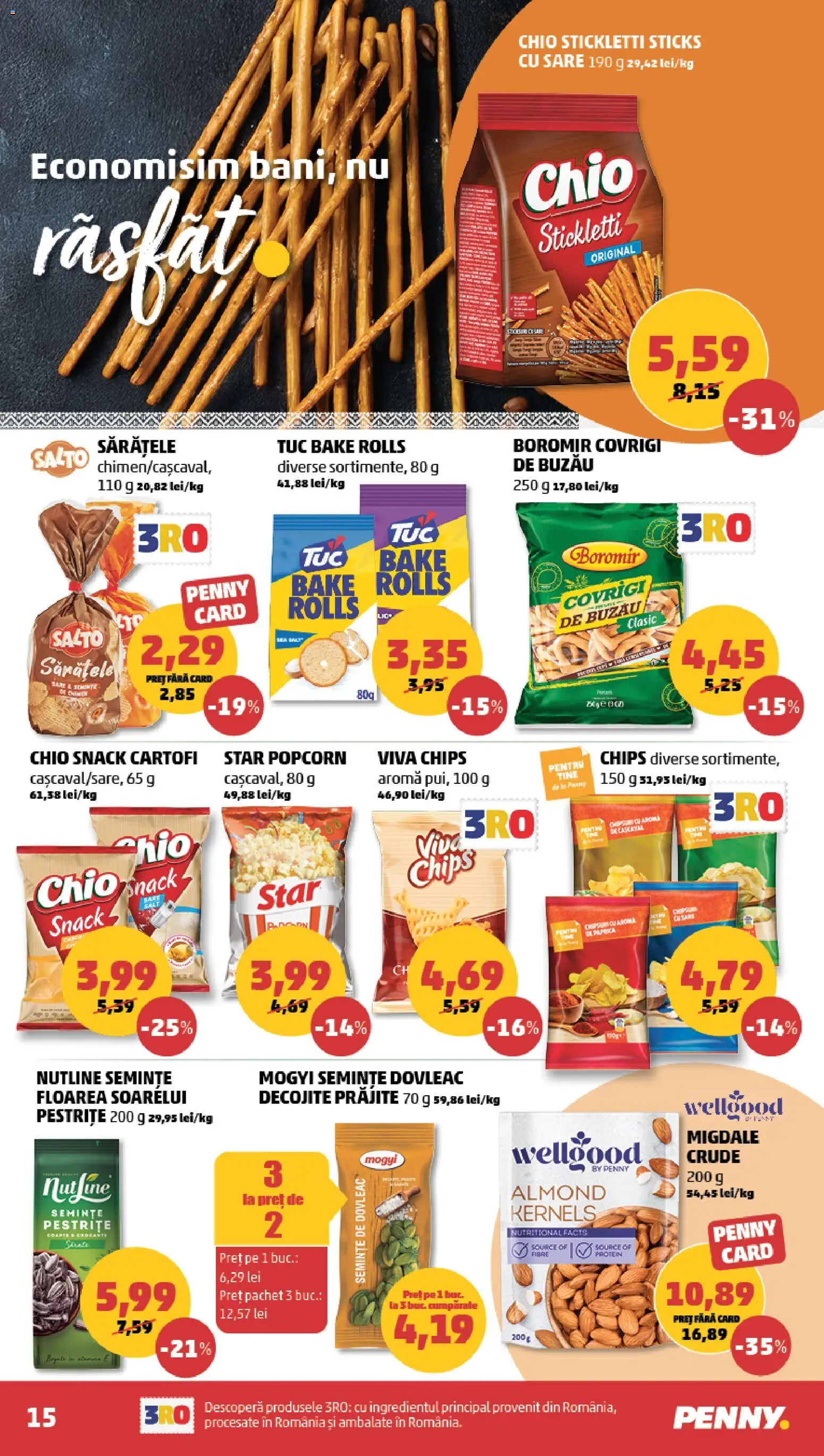 Catalog PENNY Market 19 - 24 August 2026 | Pagina 15 | Produse: Migdale, Cartofi, Floarea Soarelui, Sare