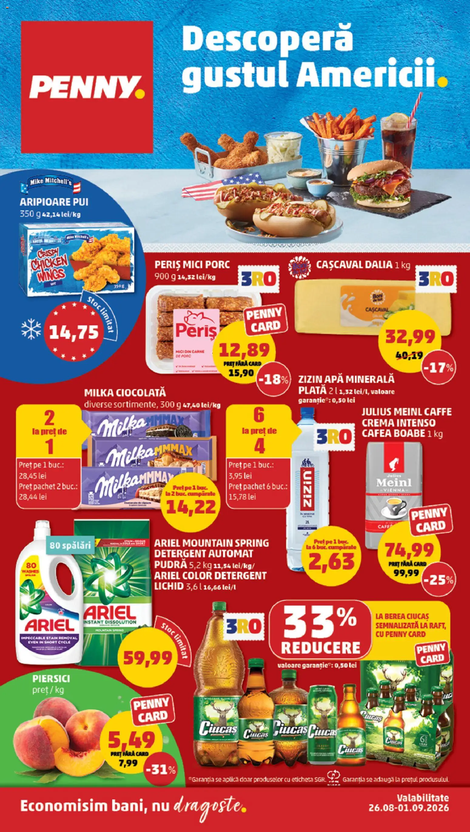 Catalog PENNY Market 26 - 31 August 2026 | Pagina 1 | Produse: Zizin, Cremă, Detergent, Piersici