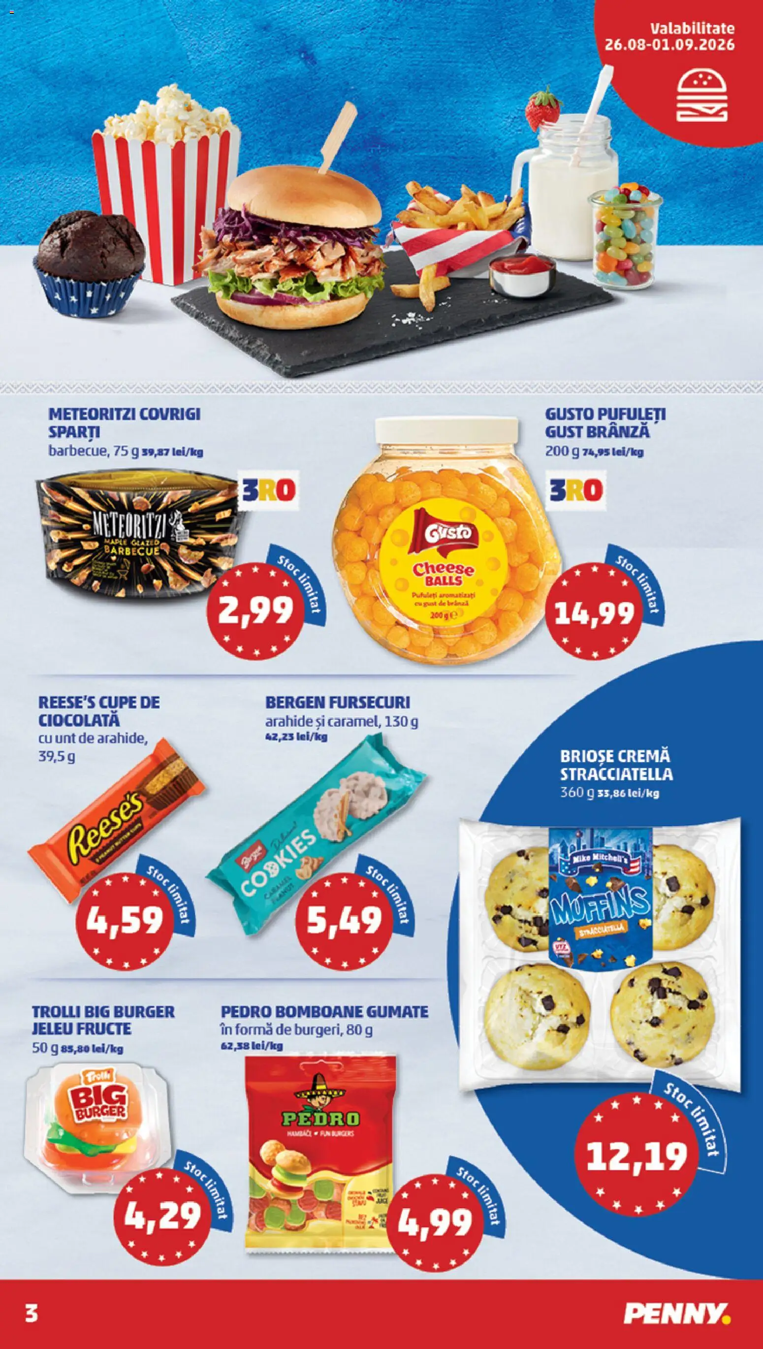 Catalog PENNY Market 26 - 31 August 2026 | Pagina 3 | Produse: Briose, Brânză, Cremă, Ciocolată