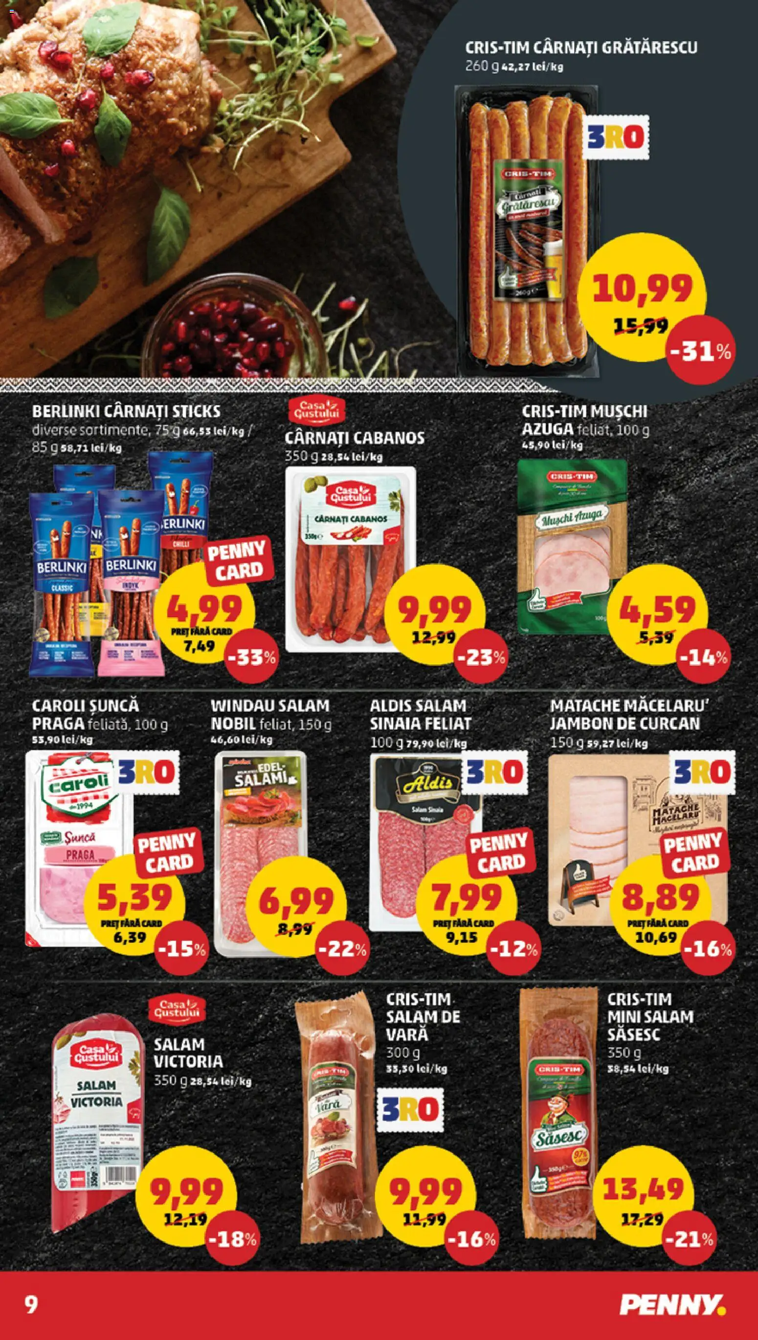 Catalog PENNY Market 26 - 31 August 2026 | Pagina 9 | Produse: Chilli, Sunca praga, Carnati sticks, Cabanos