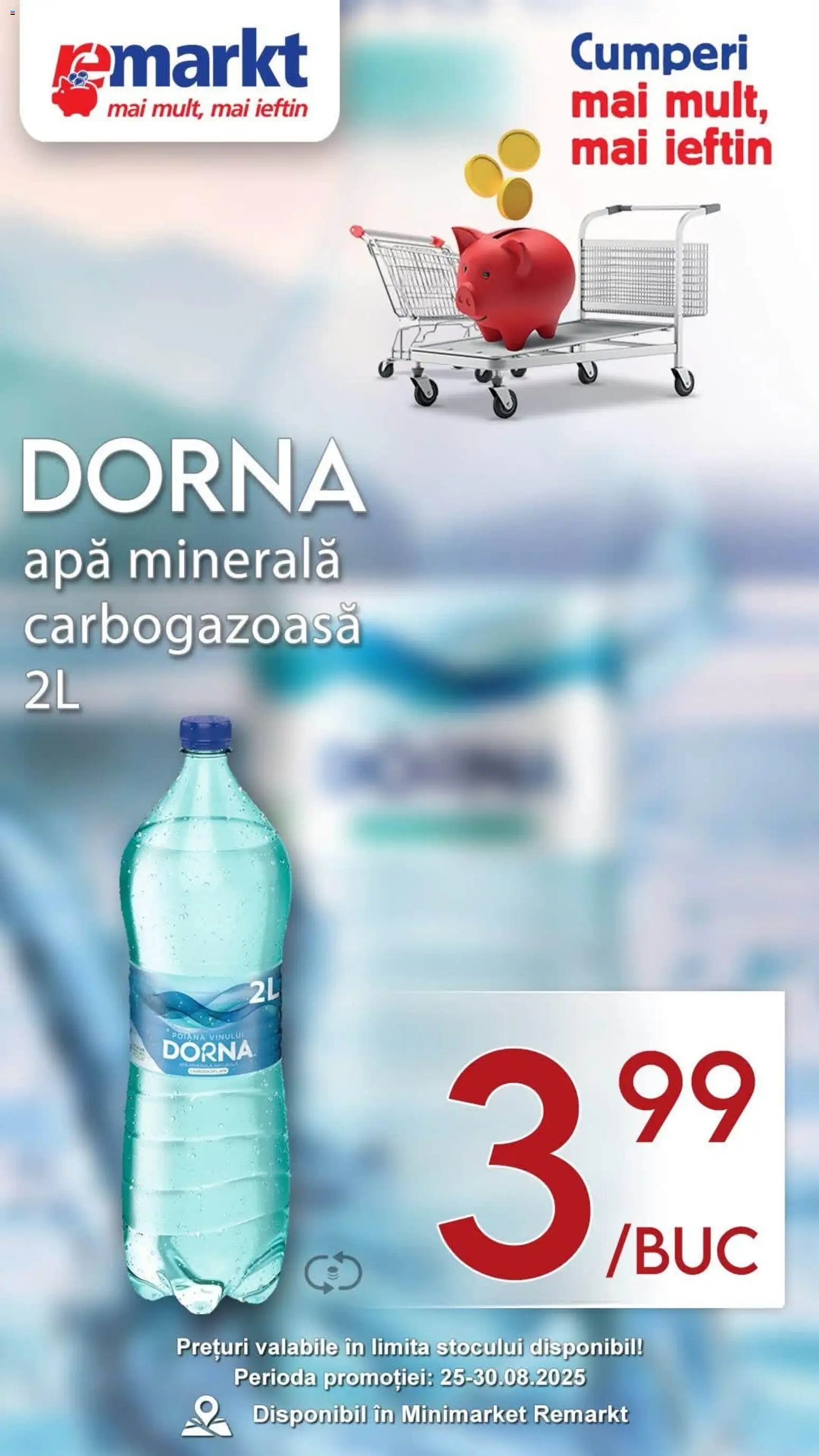 Catalog Remarkt 25 - 29 August 2026 | Pagina 1 | Produse: Apa minerala carbogazoasa, Apa minerala, Apă