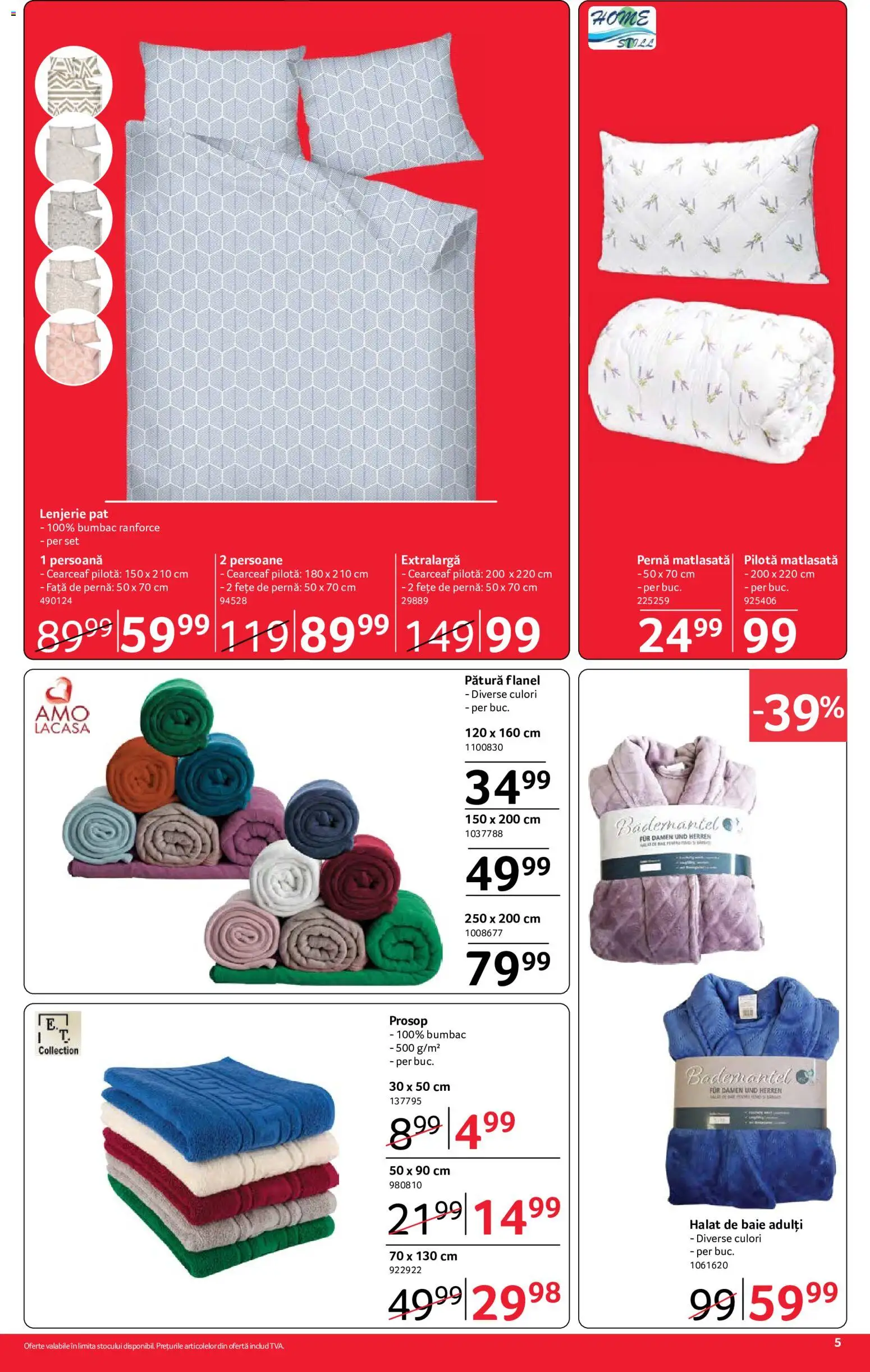 Catalog Selgros 21 August - 2 Septembrie 2026 | Pagina 5 | Produse: Pernă, Pătură, Fete de perna, Halat de baie