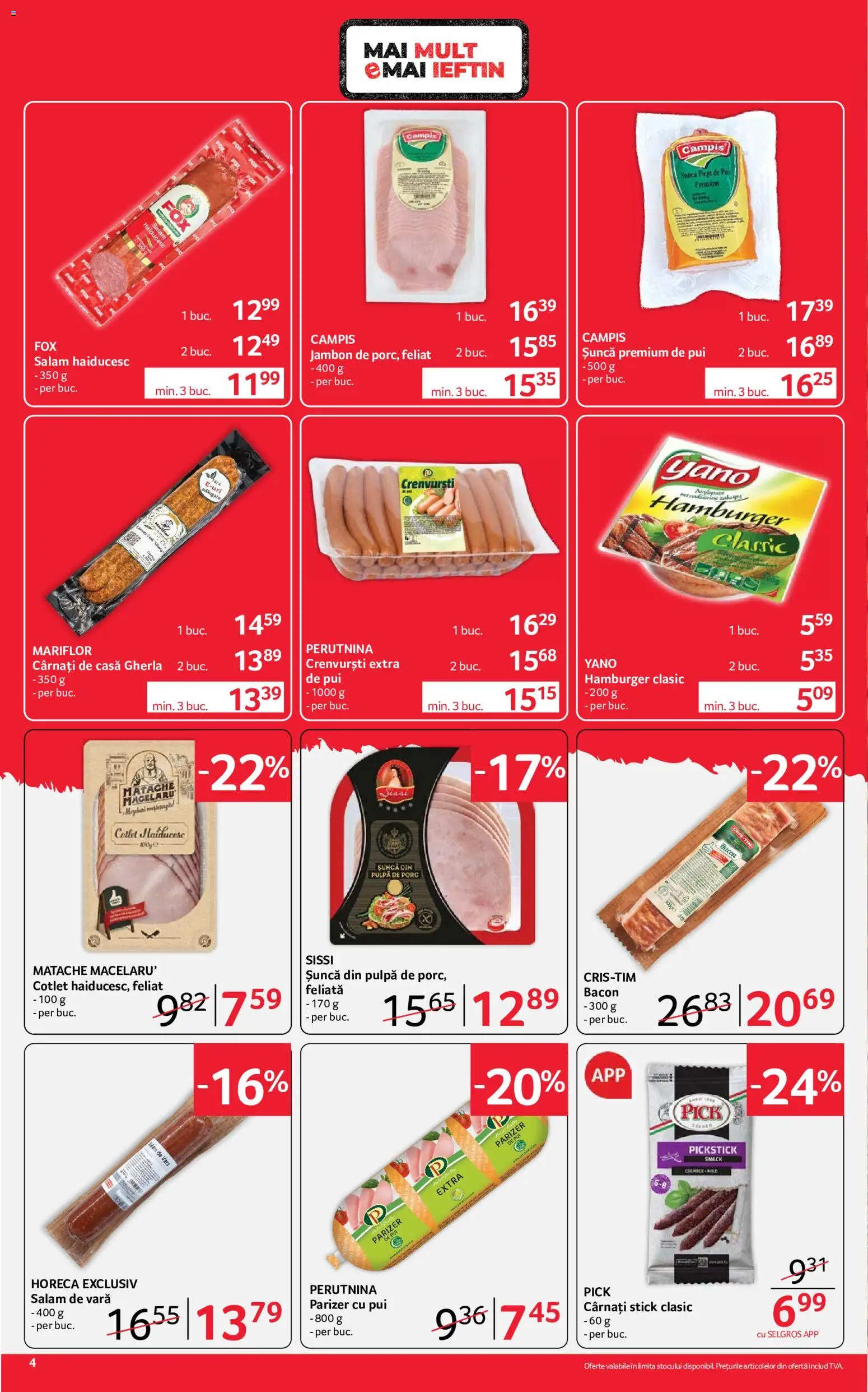 Catalog Selgros 21 August - 2 Septembrie 2026 | Pagina 4 | Produse: Premium, Salam, Hamburger, Parizer