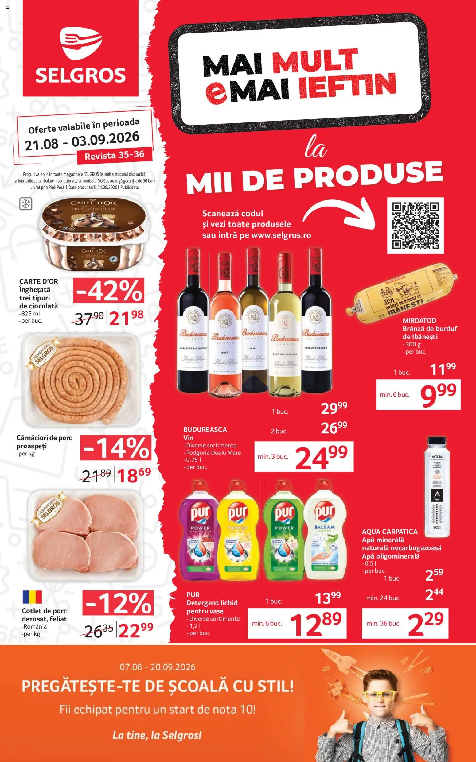Catalog Selgros 21 August - 2 Septembrie 2026 | Pagina 1 | Produse: Vase, Cotlet, Apă, Power