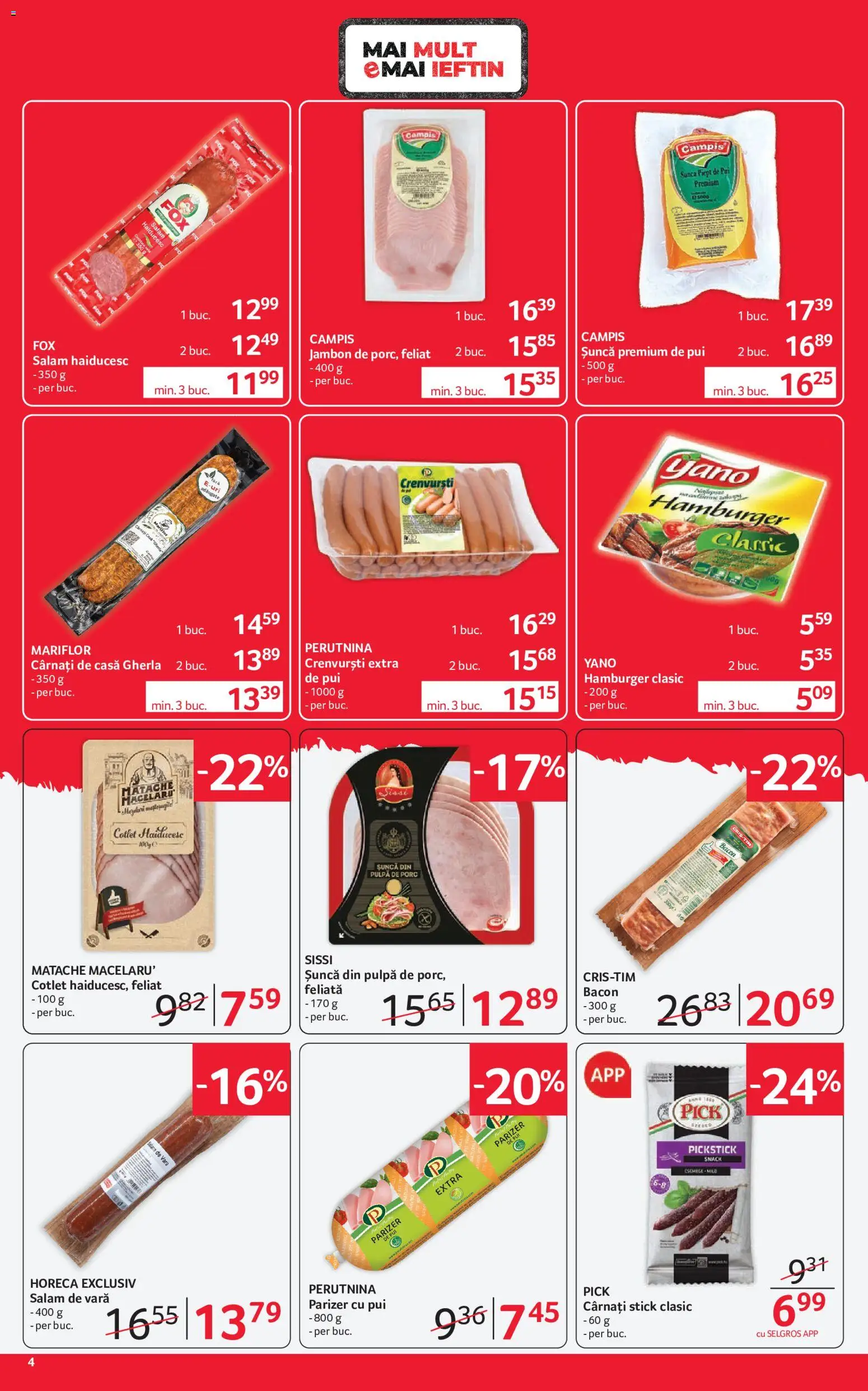 Catalog Selgros 21 August - 2 Septembrie 2026 | Pagina 4 | Produse: Premium, Pui, Crenvurști, Fox