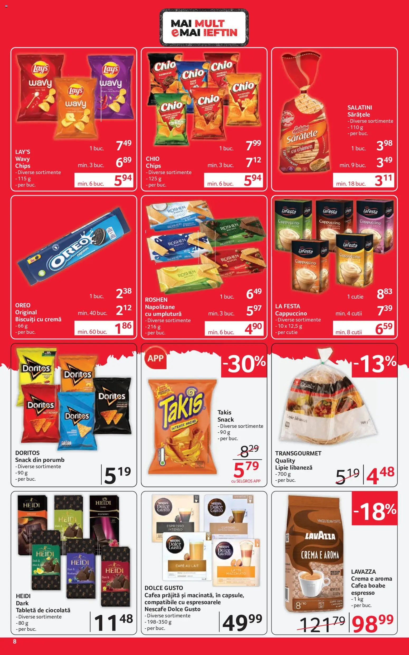 Catalog Selgros 21 August - 2 Septembrie 2026 | Pagina 8 | Produse: Cappuccino, Cafea, Heidi, Doritos