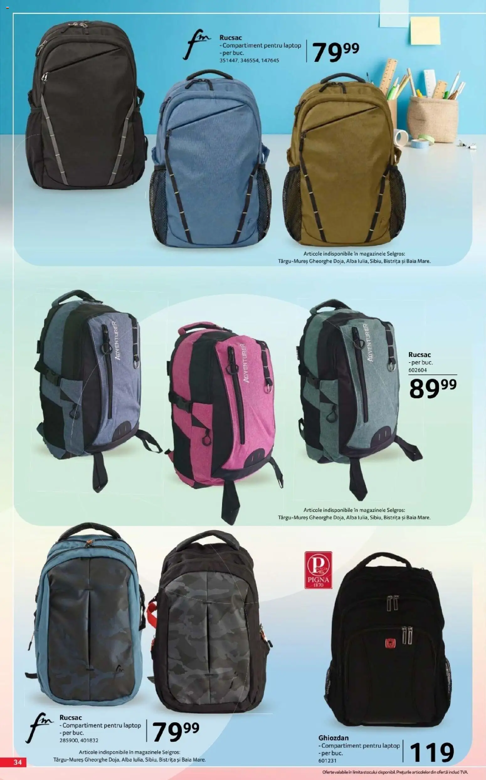 Catalog Selgros 7 August - 19 Septembrie 2026 | Pagina 34 | Produse: Laptop, Alba, Ghiozdan, Rucsac