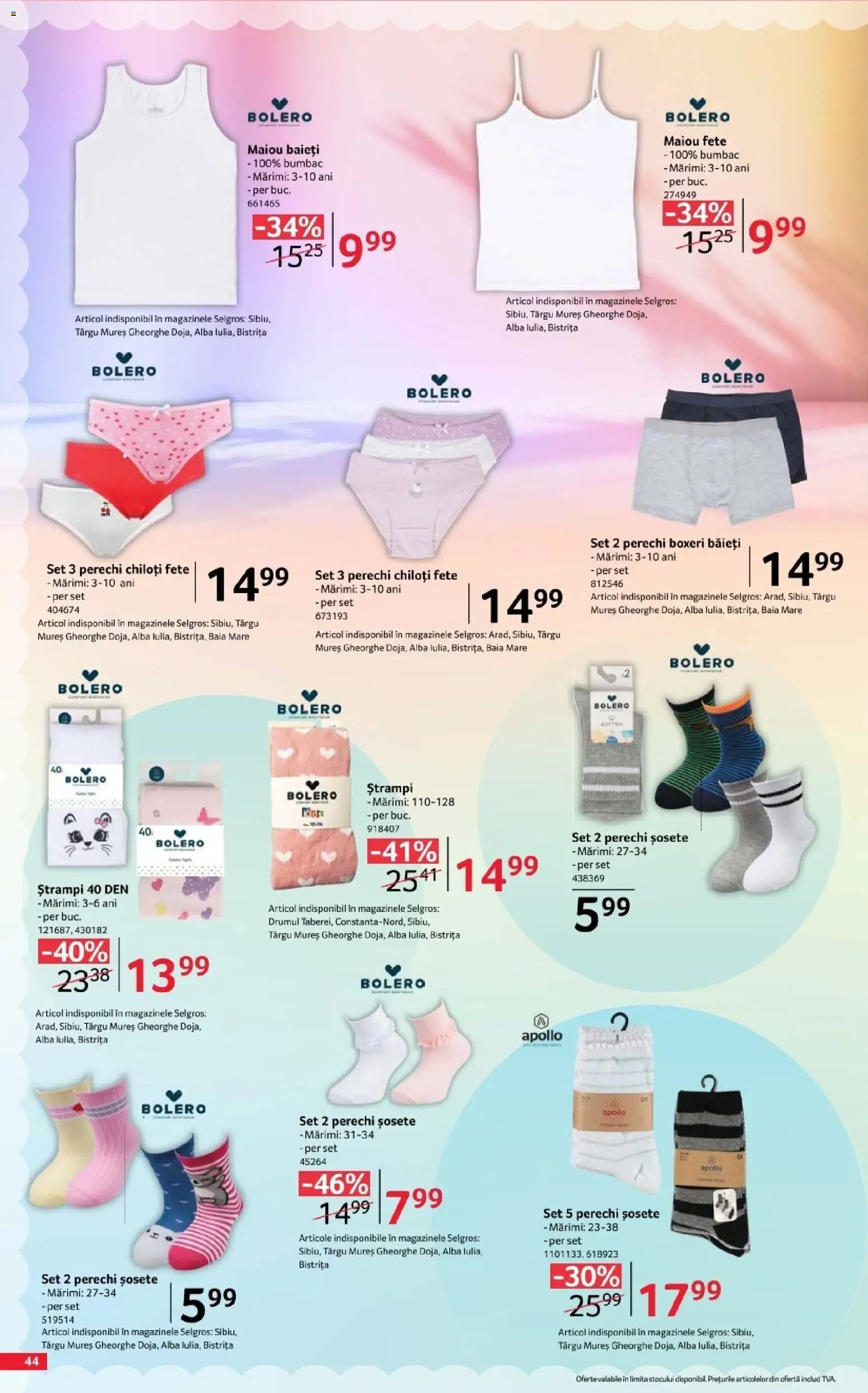 Catalog Selgros 7 August - 19 Septembrie 2026 | Pagina 44 | Produse: Alba, Maiou, Șosete, Boxeri