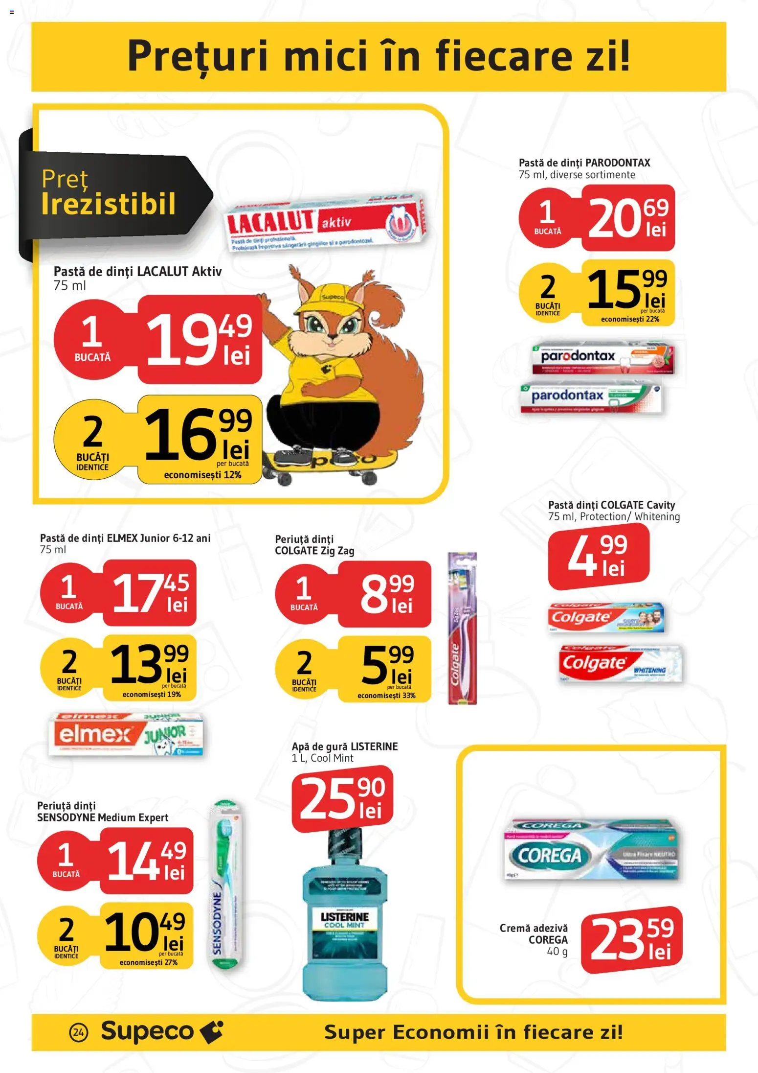 Catalog Supeco 20 August - 1 Septembrie 2026 | Pagina 24 | Produse: Mici, Pastă de dinți, Apă de gură, Apă