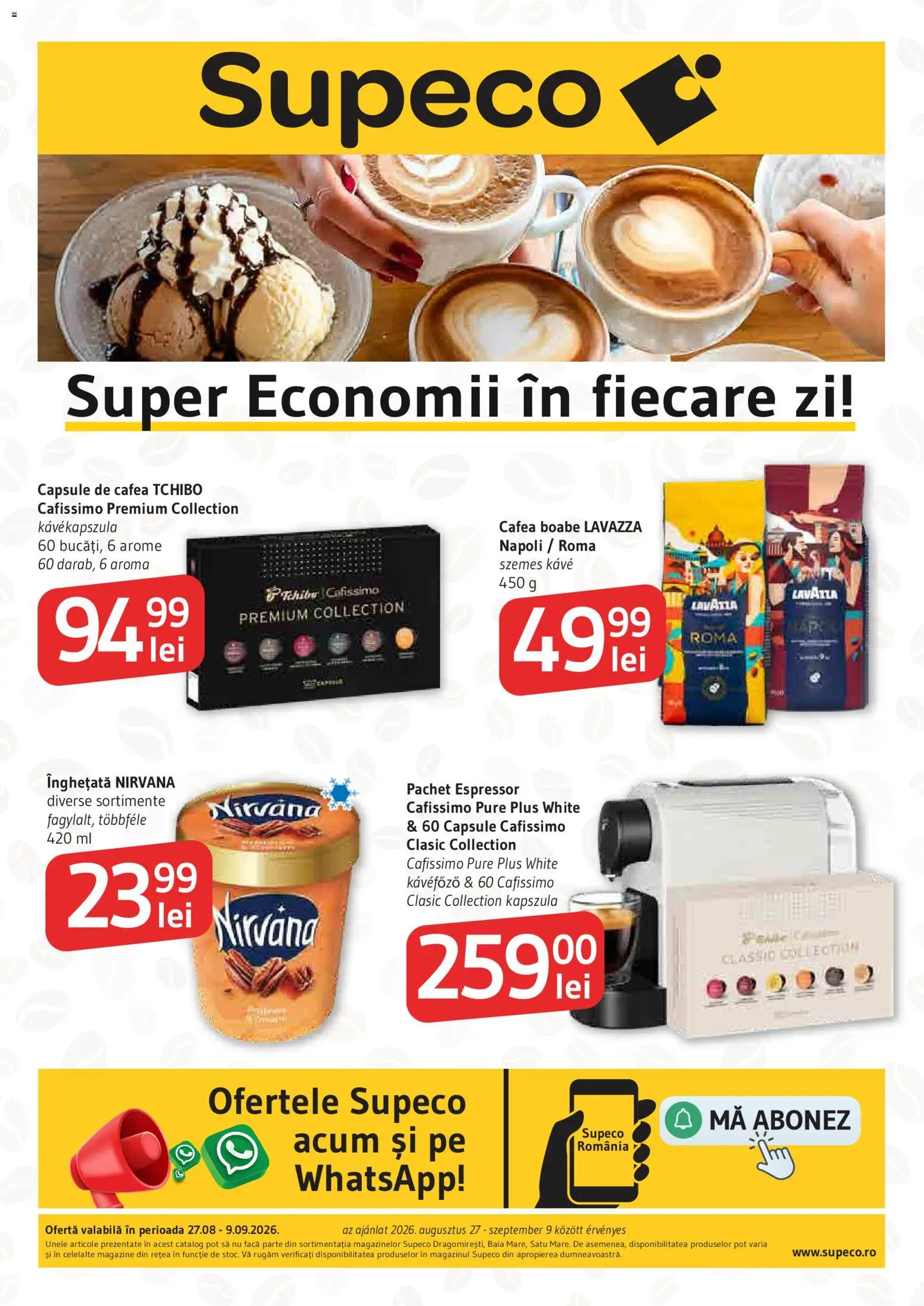 Catalog Supeco 27 August - 8 Septembrie 2026 | Pagina 1 | Produse: Espressor, Premium, Cafea, Înghețată
