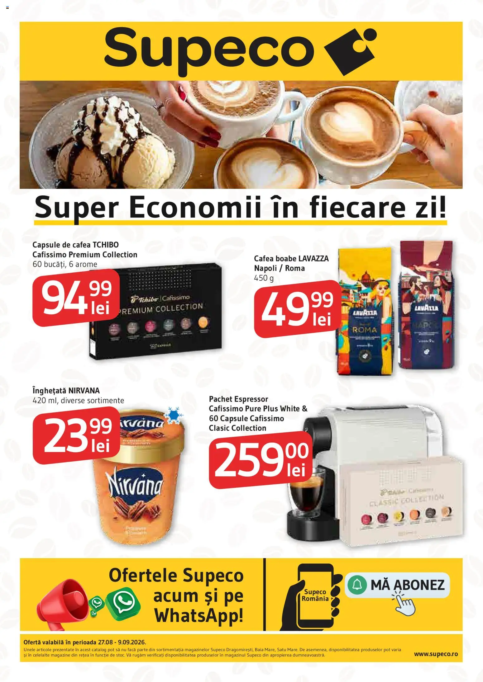 Catalog Supeco 27 August - 8 Septembrie 2026 | Pagina 1 | Produse: Espressor, Premium, Cafea, Înghețată