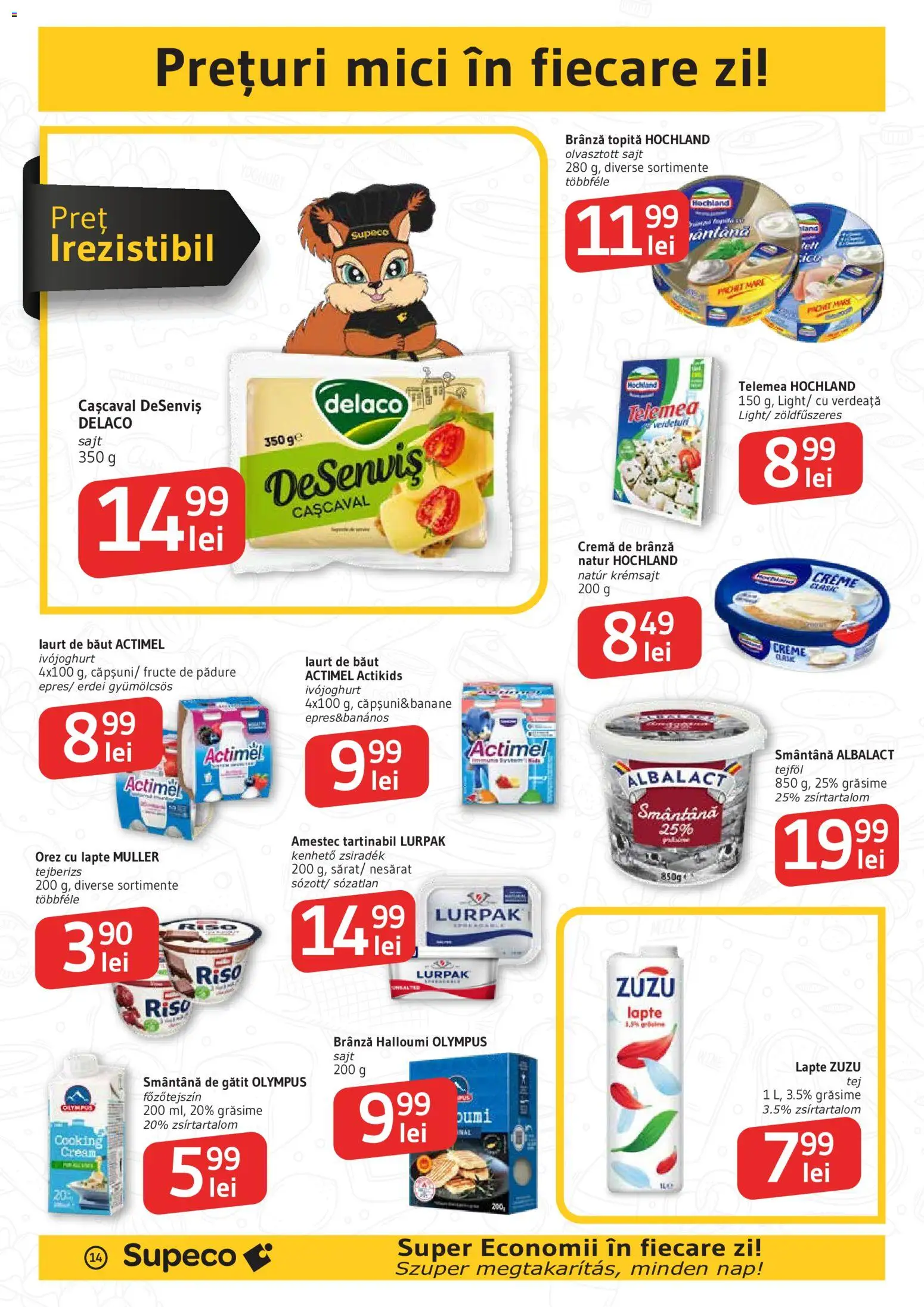 Catalog Supeco 20 August - 1 Septembrie 2026 | Pagina 14 | Produse: Brânză, Actimel, Smântână, Fructe