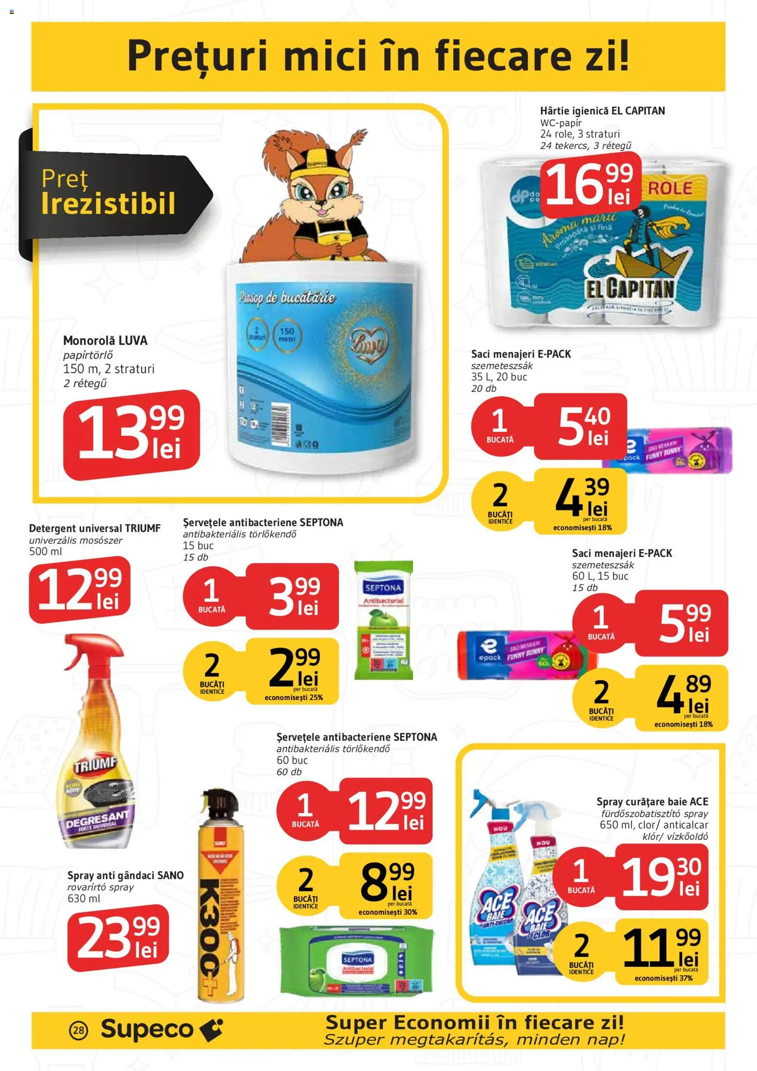 Catalog Supeco 20 August - 1 Septembrie 2026 | Pagina 28 | Produse: Bucătărie, Role, Detergent, Șervețele antibacteriene