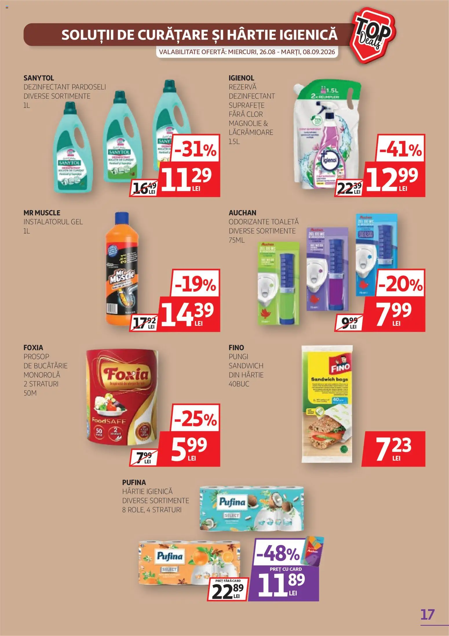 Catalog Auchan 26 August - 7 Septembrie 2026 | Pagina 17 | Produse: Bucătărie, Toaletă, Dezinfectant