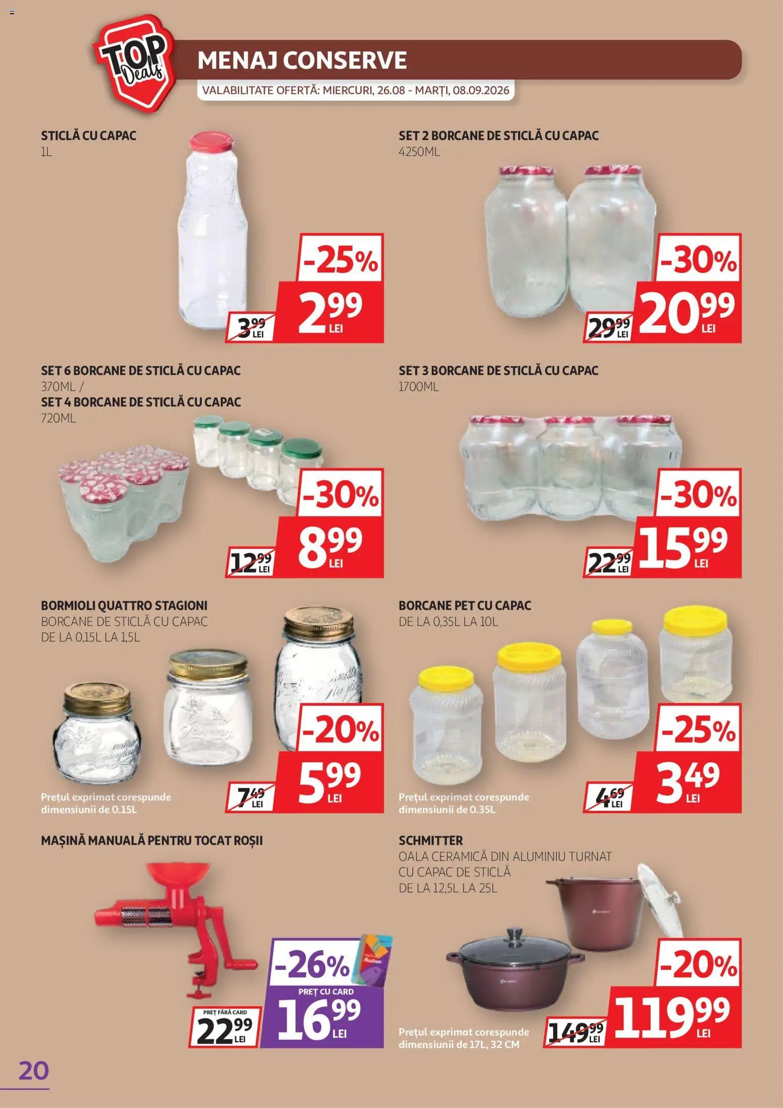 Catalog Auchan 26 August - 7 Septembrie 2026 | Pagina 20 | Produse: Oală, Sticla cu capac, Roșii