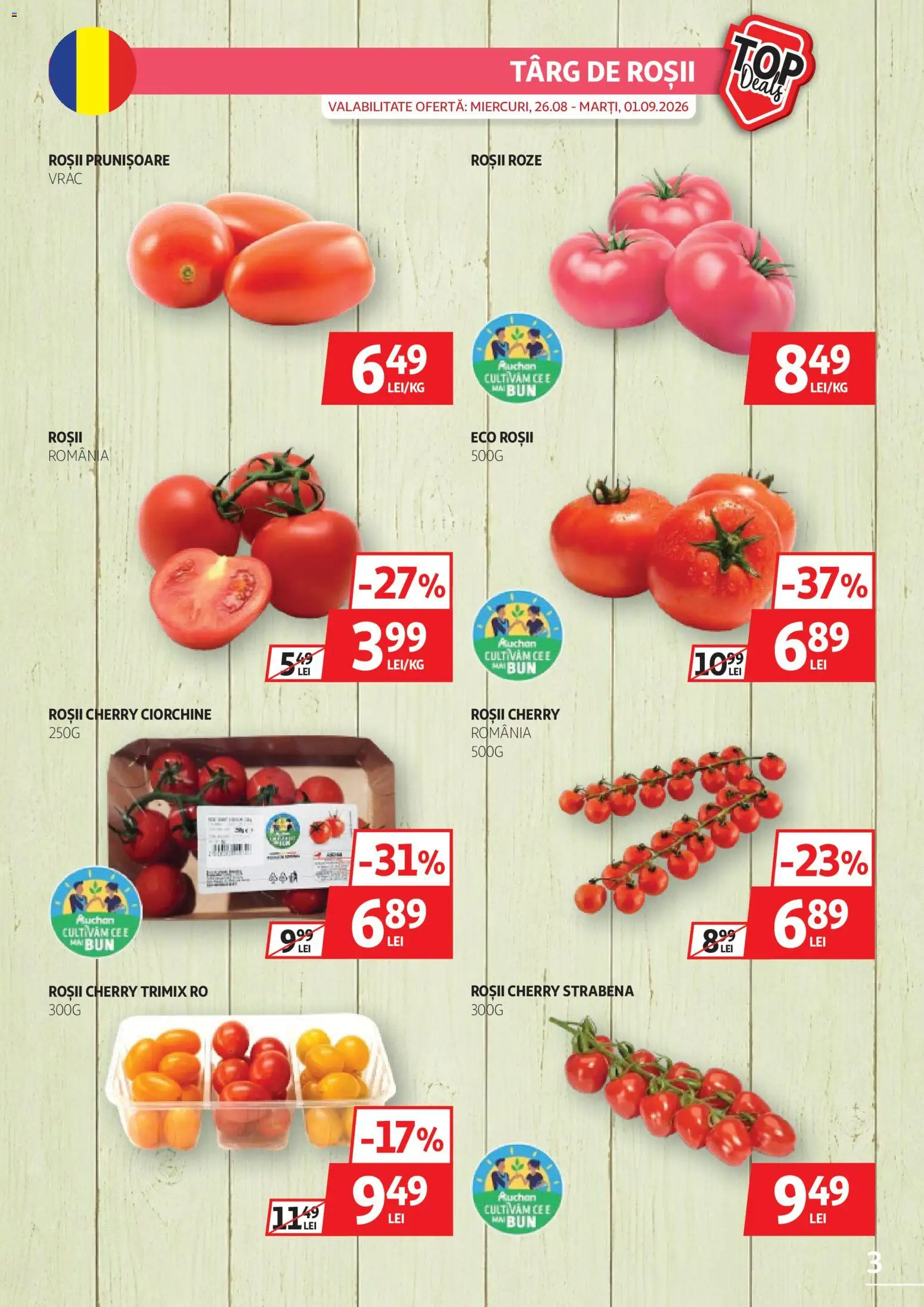 Catalog Auchan 26 August - 7 Septembrie 2026 | Pagina 3 | Produse: Roșii