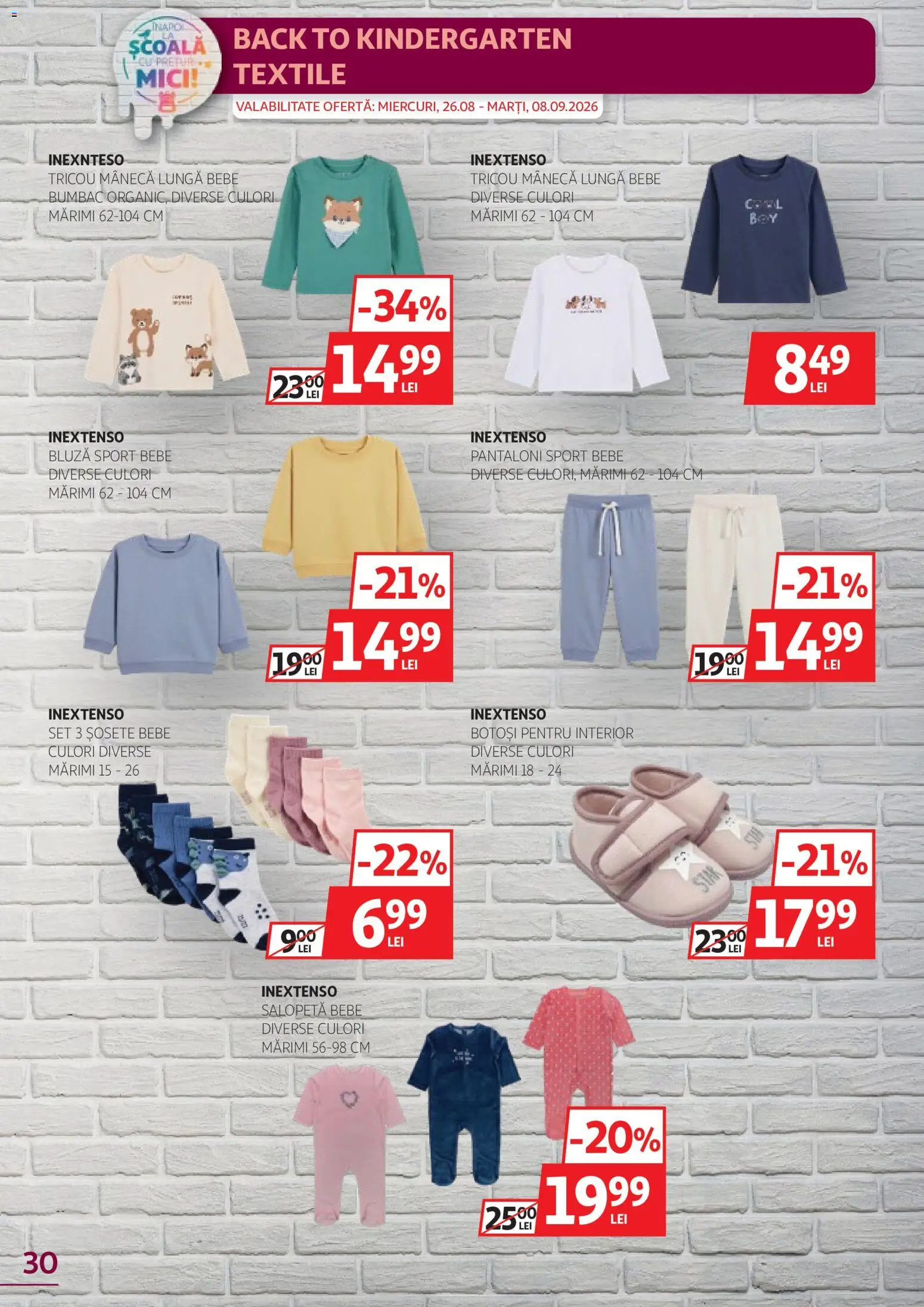 Catalog Auchan 26 August - 7 Septembrie 2026 | Pagina 30 | Produse: Mici, Pantaloni, Salopetă, Șosete