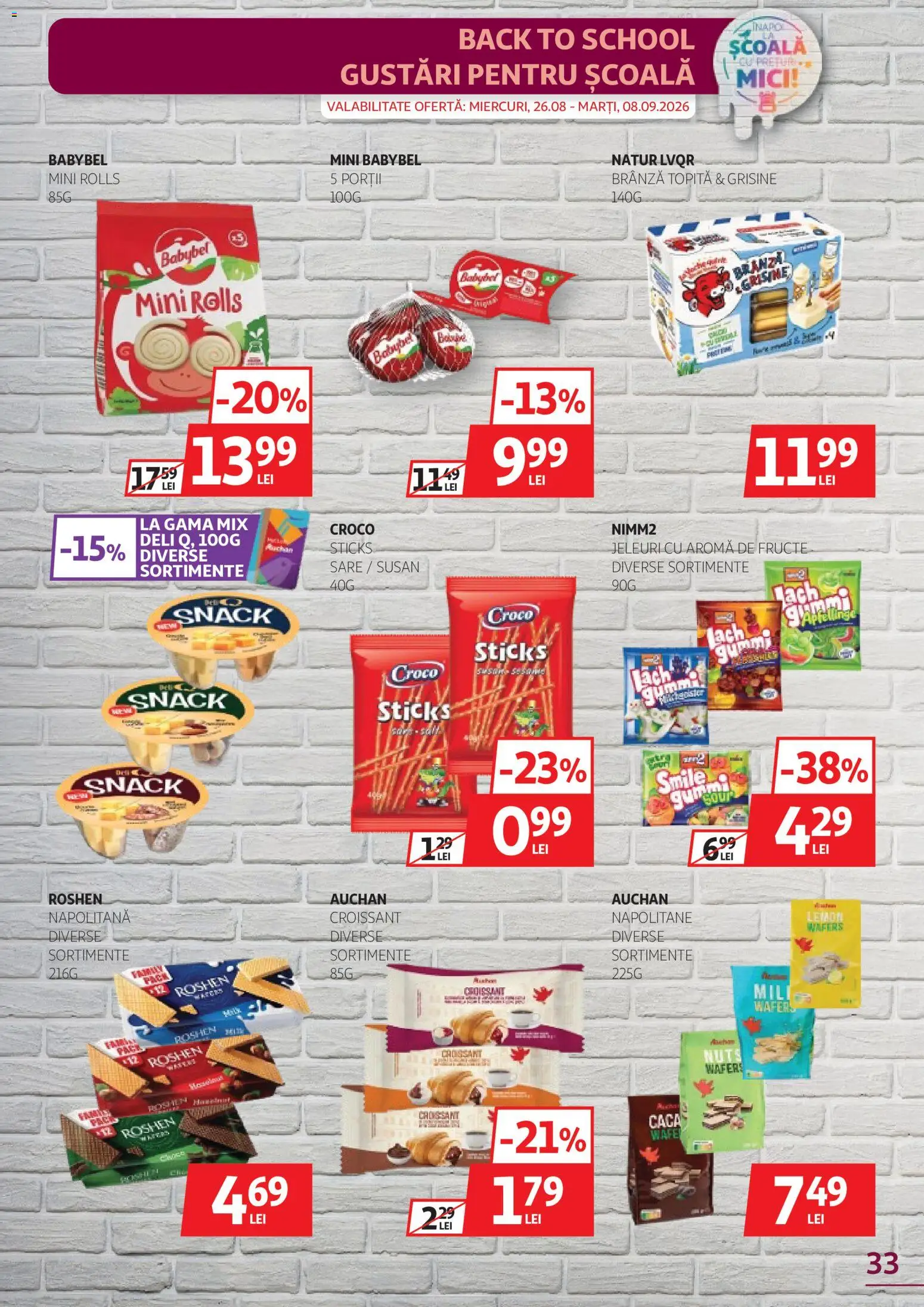 Catalog Auchan 26 August - 7 Septembrie 2026 | Pagina 33 | Produse: Croissant, Mici, Fructe, Jeleuri