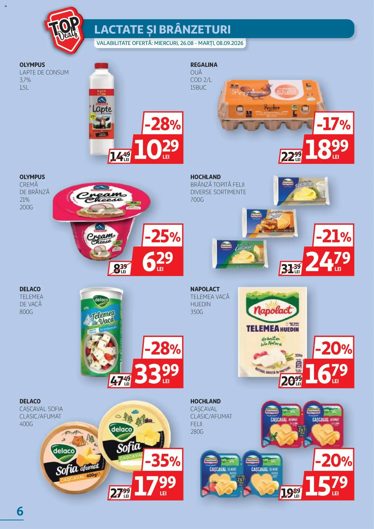 Catalog Auchan 26 August - 7 Septembrie 2026 | Pagina 6 | Produse: Branza topita felii, Cașcaval, Hochland, Cremă
