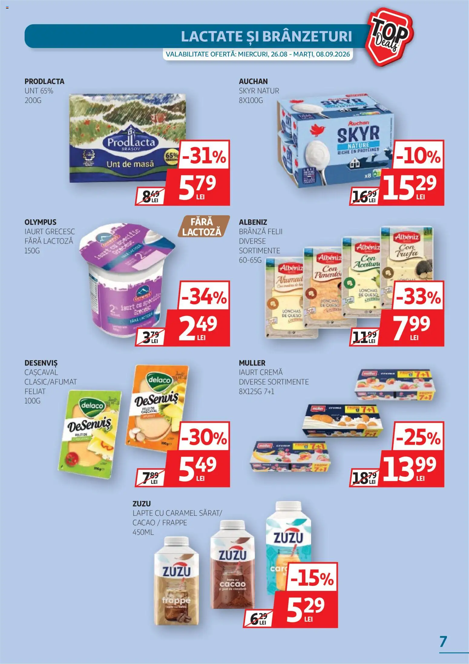 Catalog Auchan 26 August - 7 Septembrie 2026 | Pagina 7 | Produse: Zuzu, Masă, Brânză, Iaurt