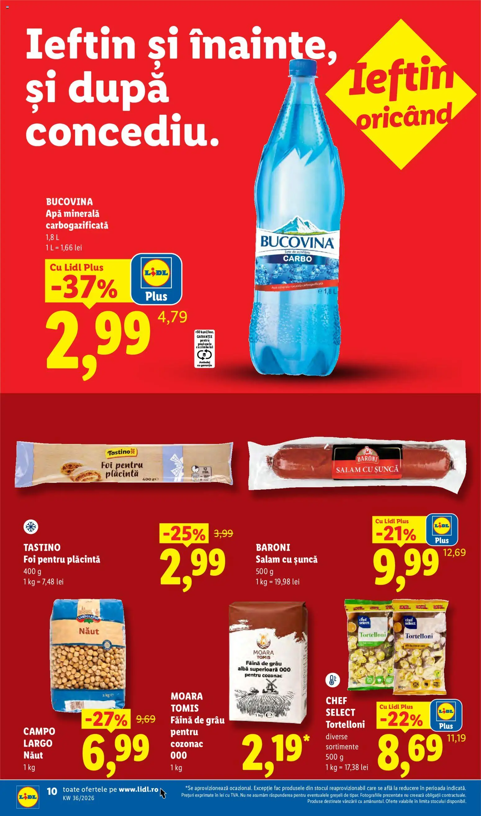 Catalog LIDL 31 August - 5 Septembrie 2026 | Pagina 10 | Produse: Apa minerala, Salam, Tastino, Plus
