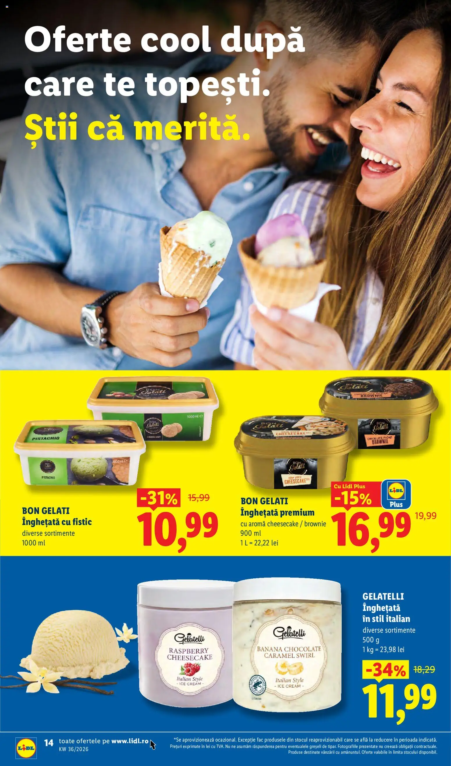 Catalog LIDL 31 August - 5 Septembrie 2026 | Pagina 14 | Produse: Premium, Gelatelli, Fistic, Înghețată