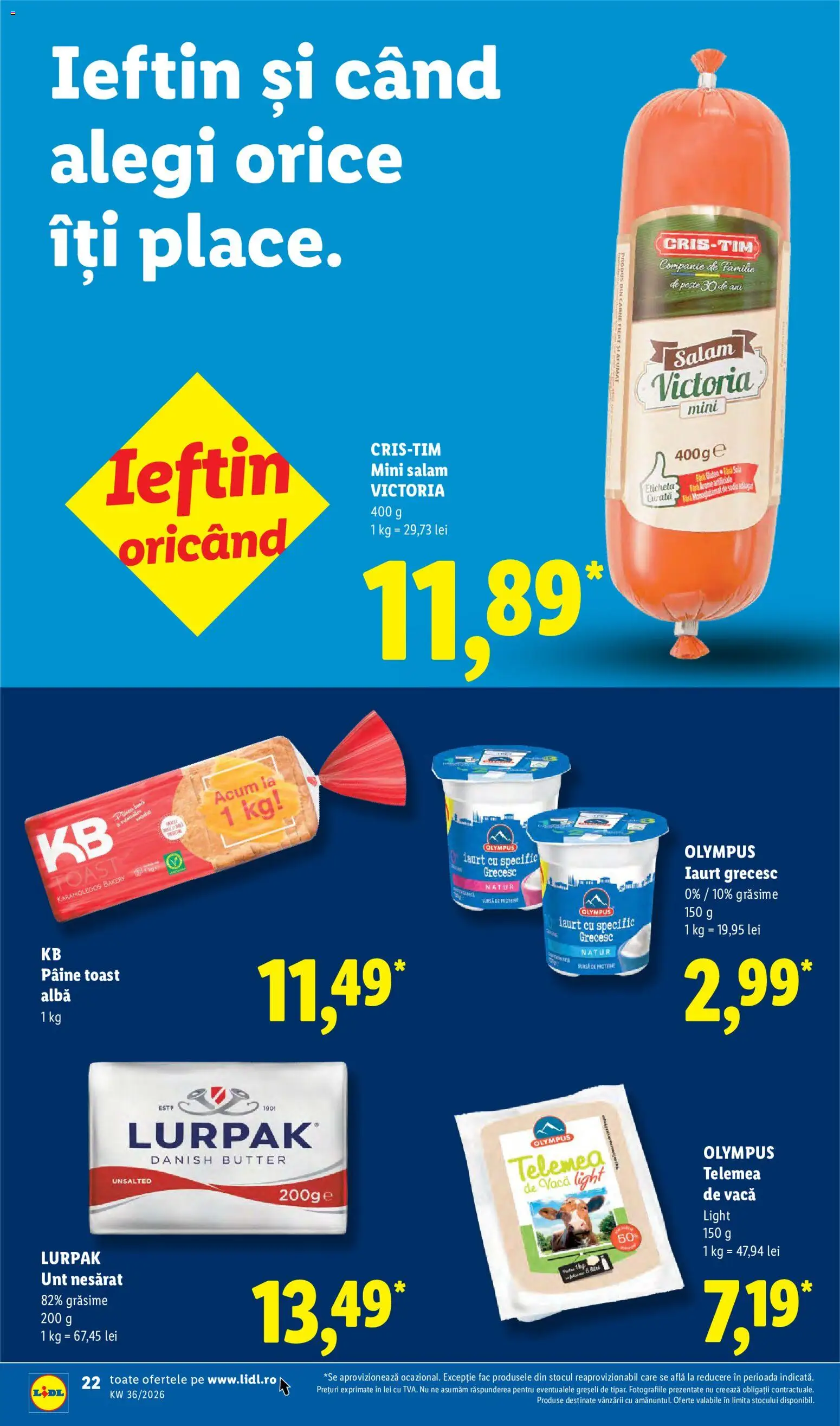 Catalog LIDL 31 August - 5 Septembrie 2026 | Pagina 22 | Produse: Alba, Lurpak, Unt, Iaurt