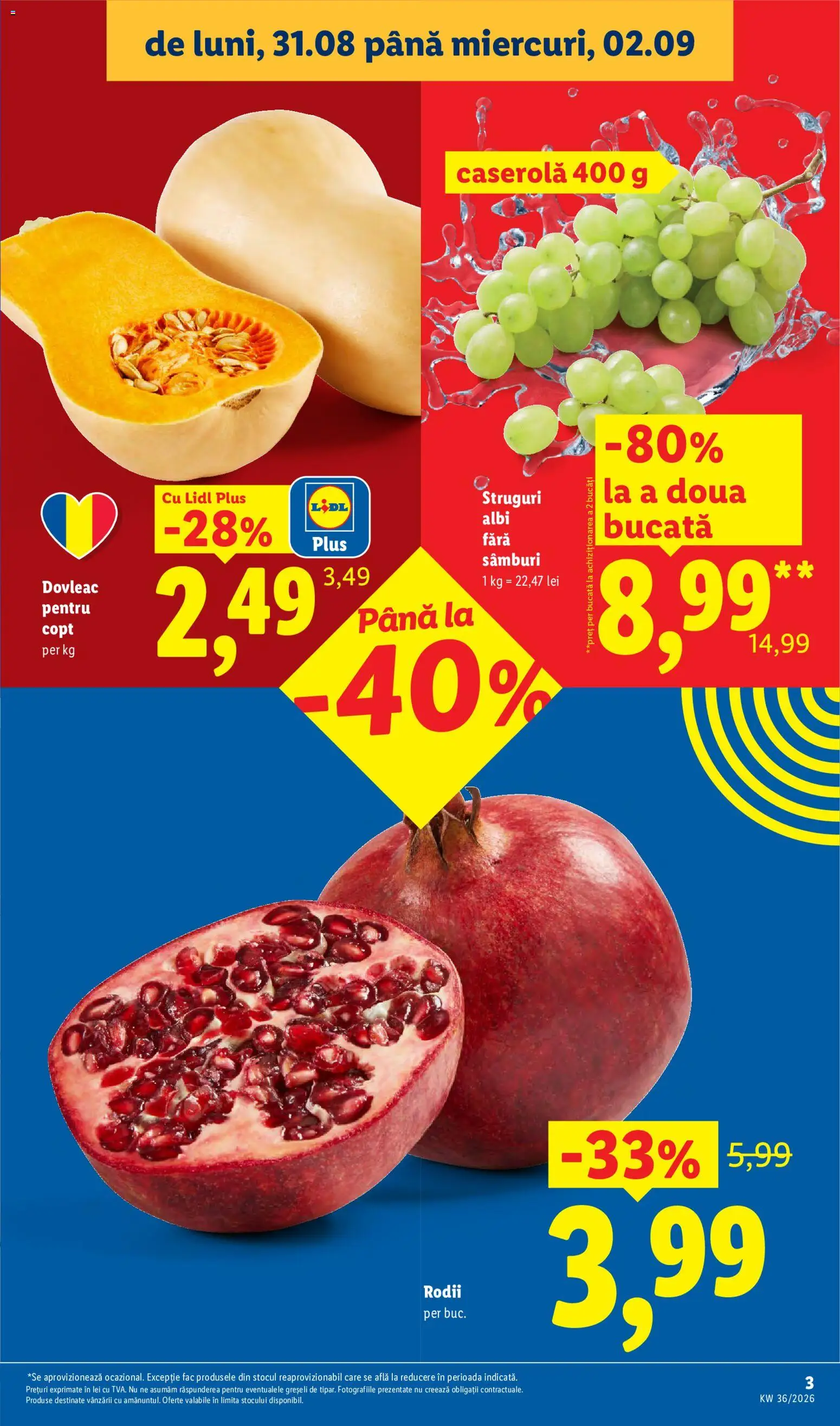 Catalog LIDL 31 August - 5 Septembrie 2026 | Pagina 3 | Produse: Dovleac, Struguri, Caserola, Plus
