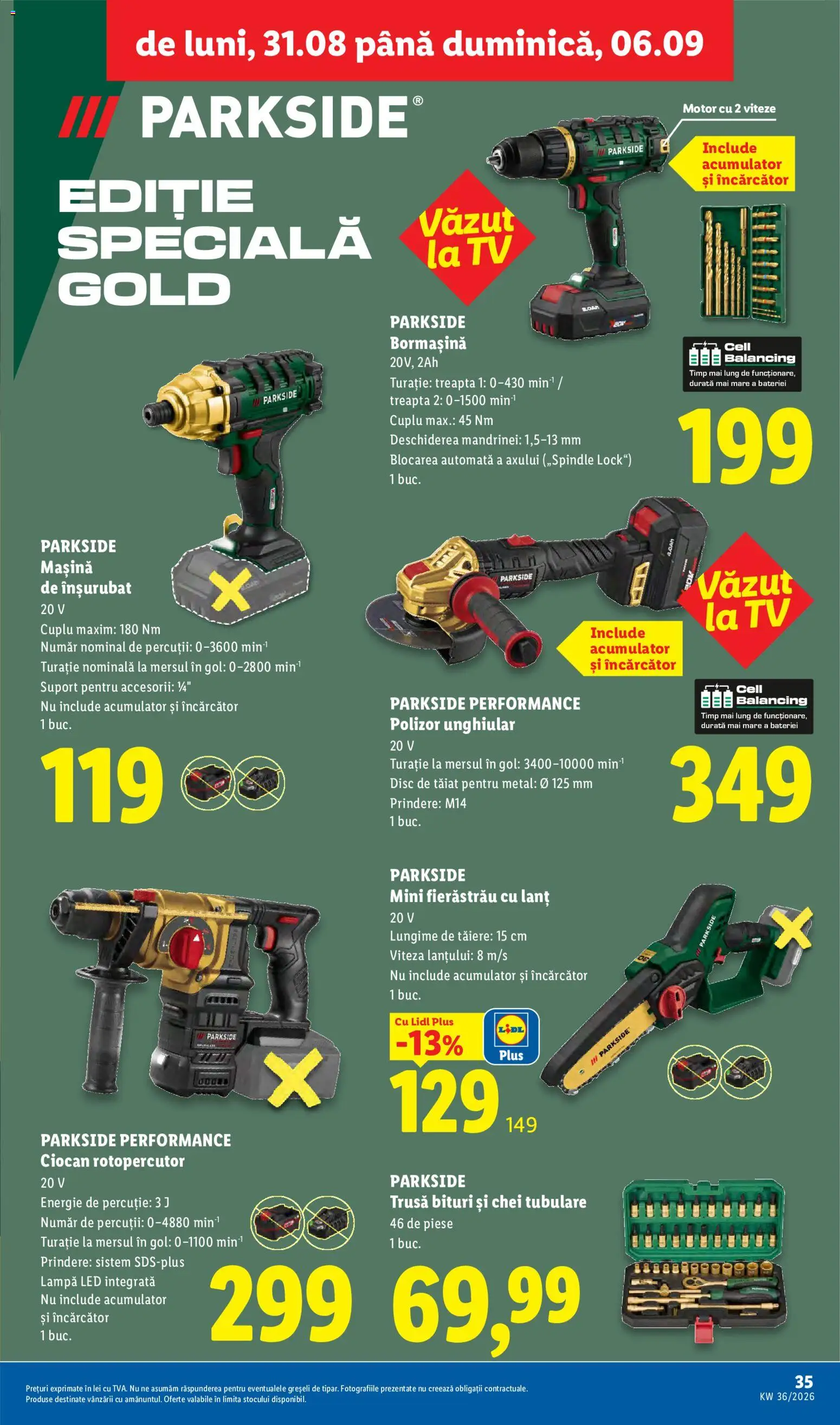 Catalog LIDL 31 August - 5 Septembrie 2026 | Pagina 35 | Produse: Ciocan rotopercutor, Polizor, Parkside, LED