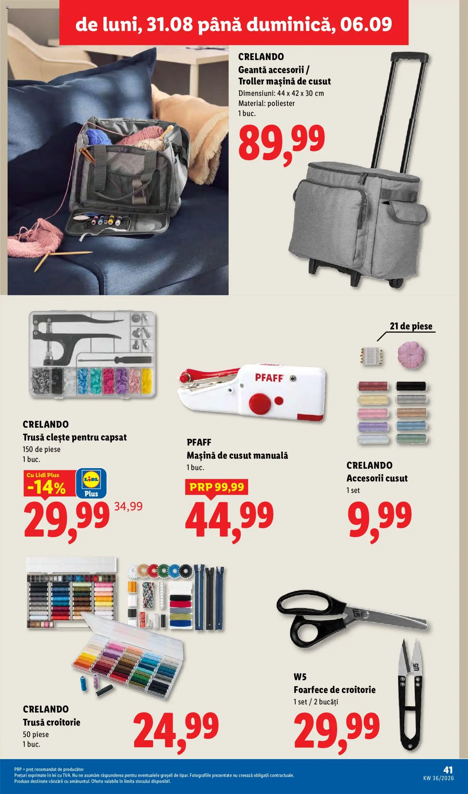 Catalog LIDL 31 August - 5 Septembrie 2026 | Pagina 41 | Produse: Geantă, Clește, Mașină De Cusut, Plus