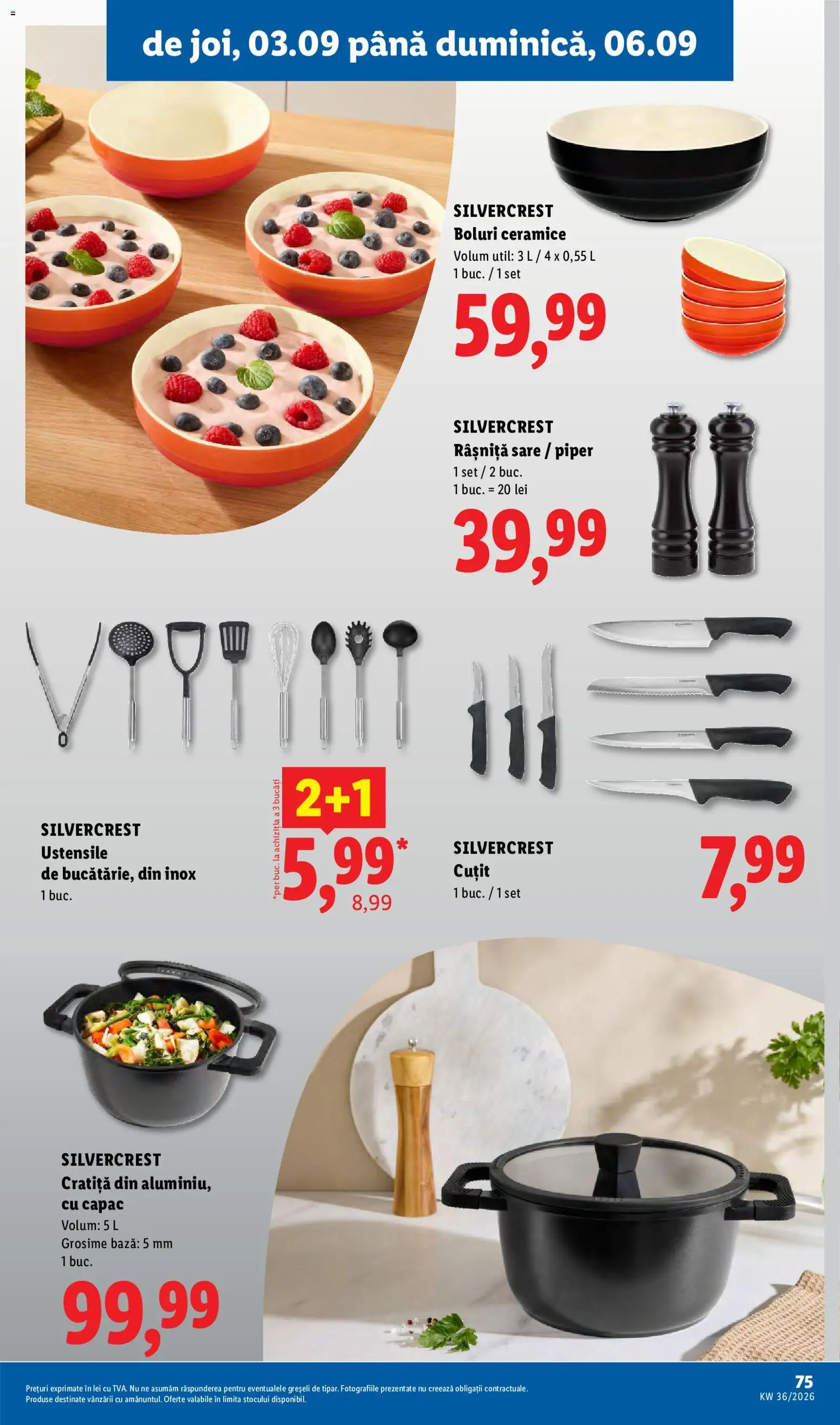 Catalog LIDL 31 August - 5 Septembrie 2026 | Pagina 75 | Produse: Cratiță, Cuțit, Sare, Piper